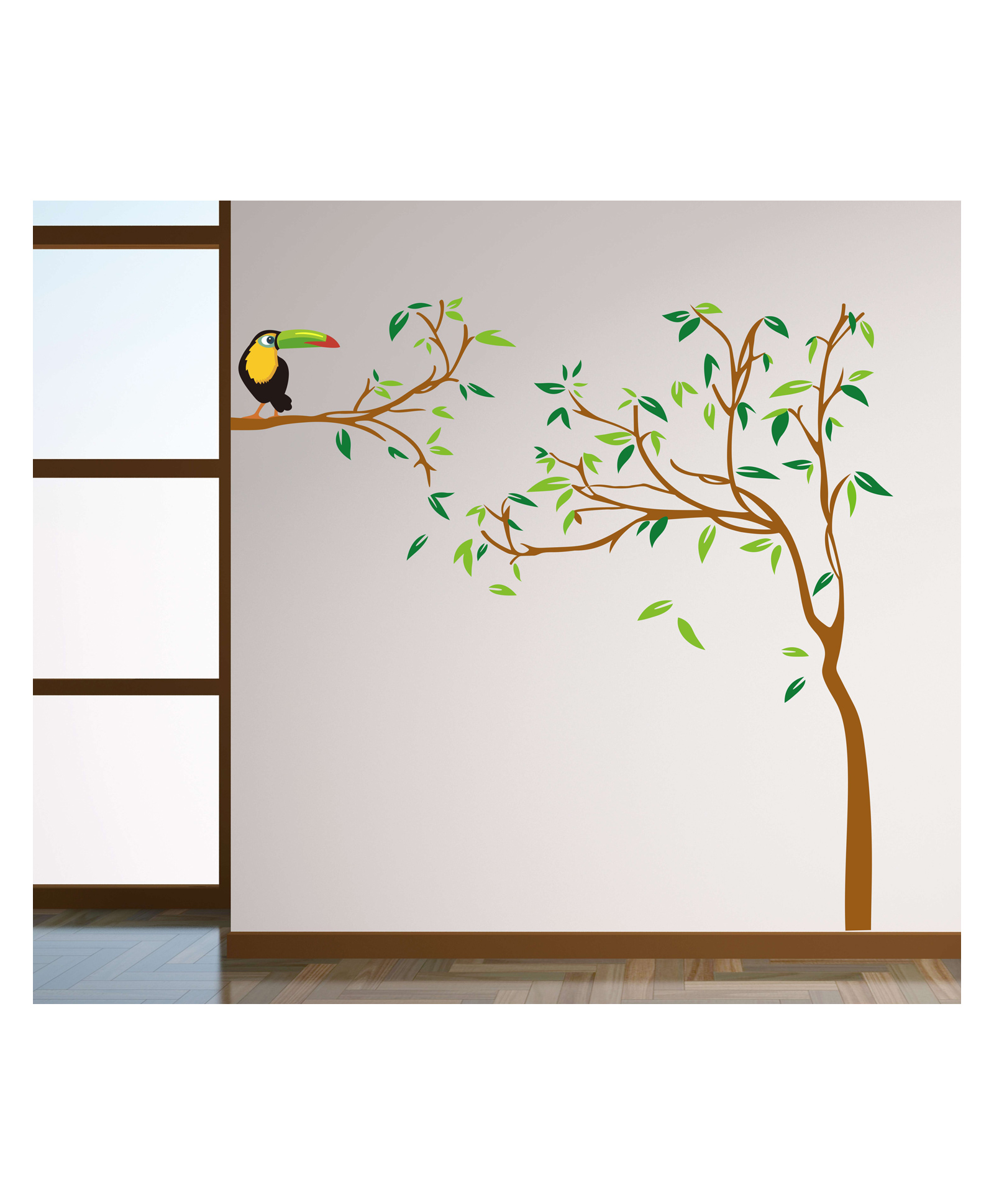 Wallstick Green Tree with Parrot wallsticker-picture-18