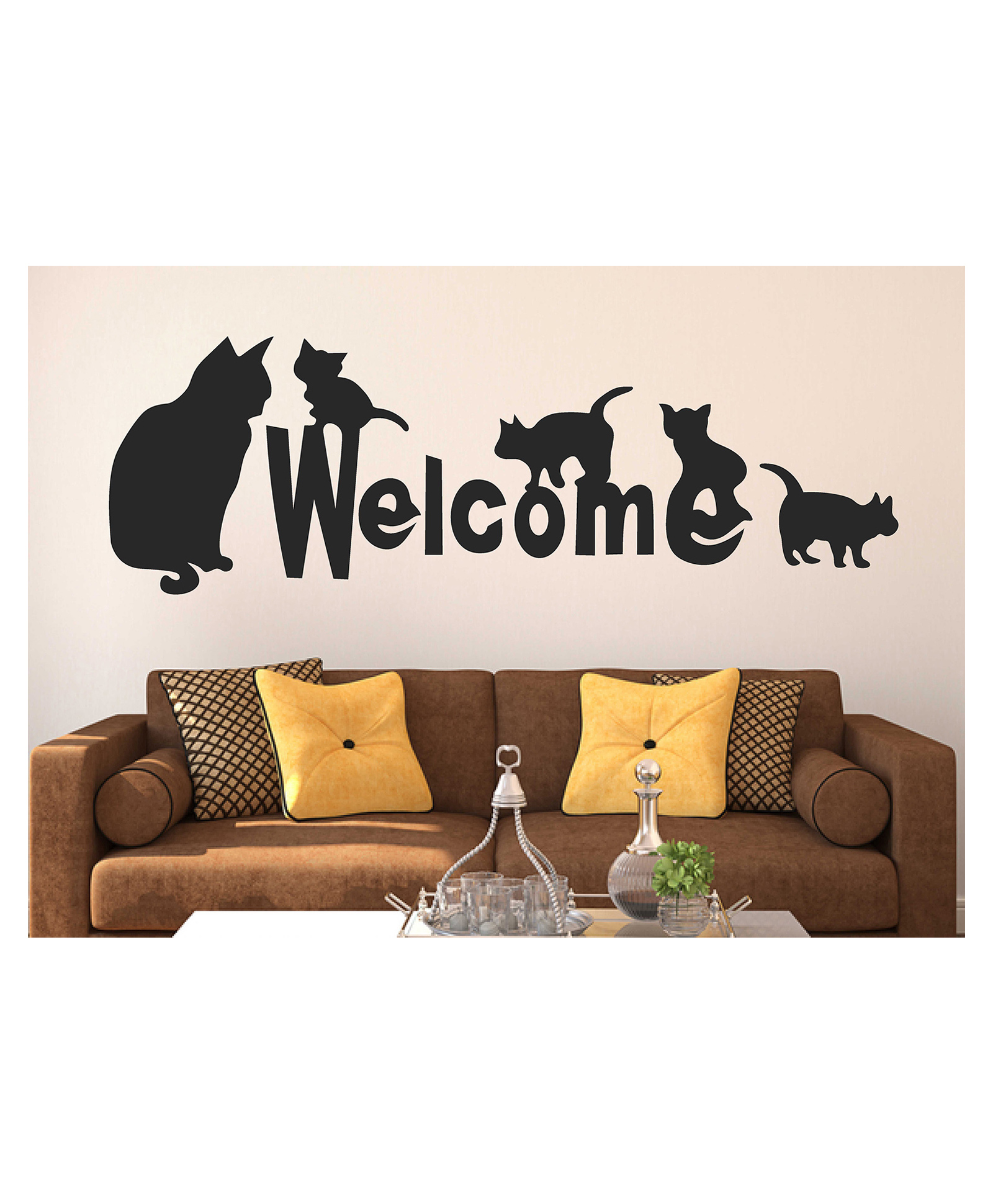 Wallstick Welcome with Cute Cats wallstickers-picture-16