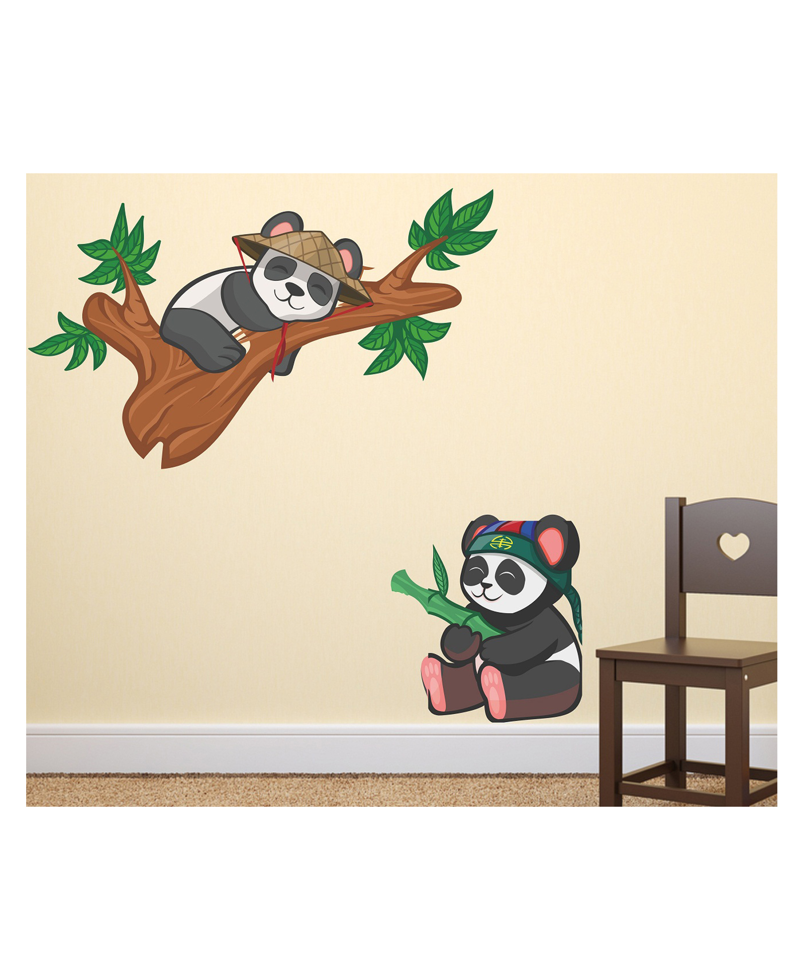 Wallstick Cute Panda with Tree wall sticker Vinyl-image-31
