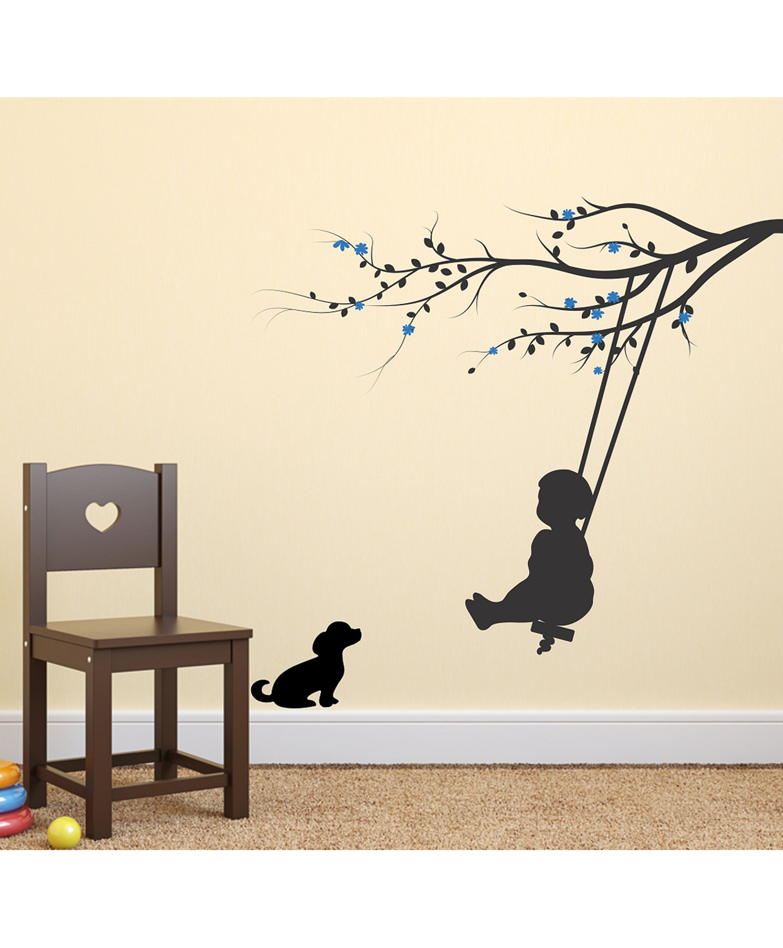 Wallstick Cute Child with Dog wall sticker Vinyl-picture-34