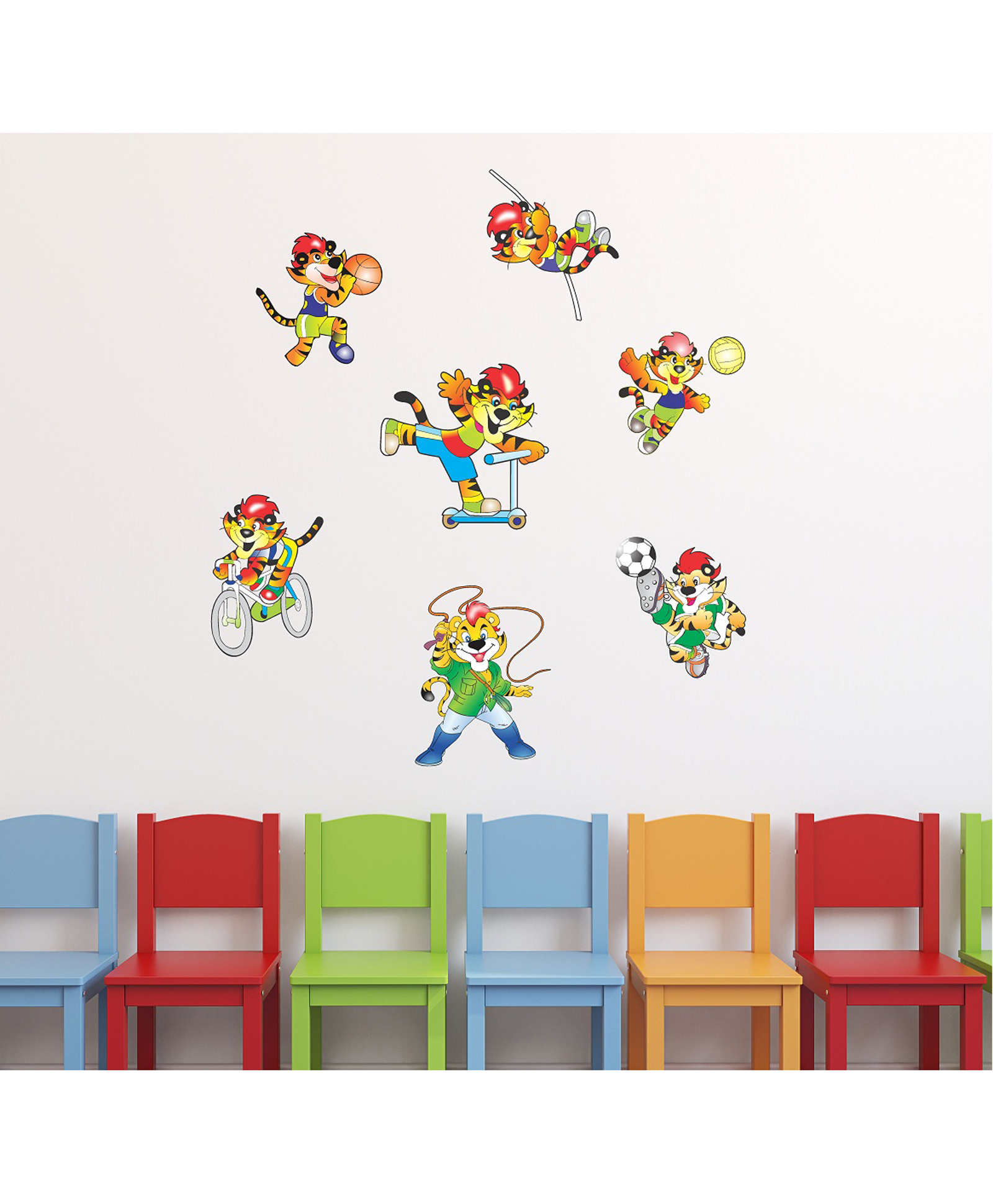 Wallstick Playing Tigers wall sticker Vinyl-image-26
