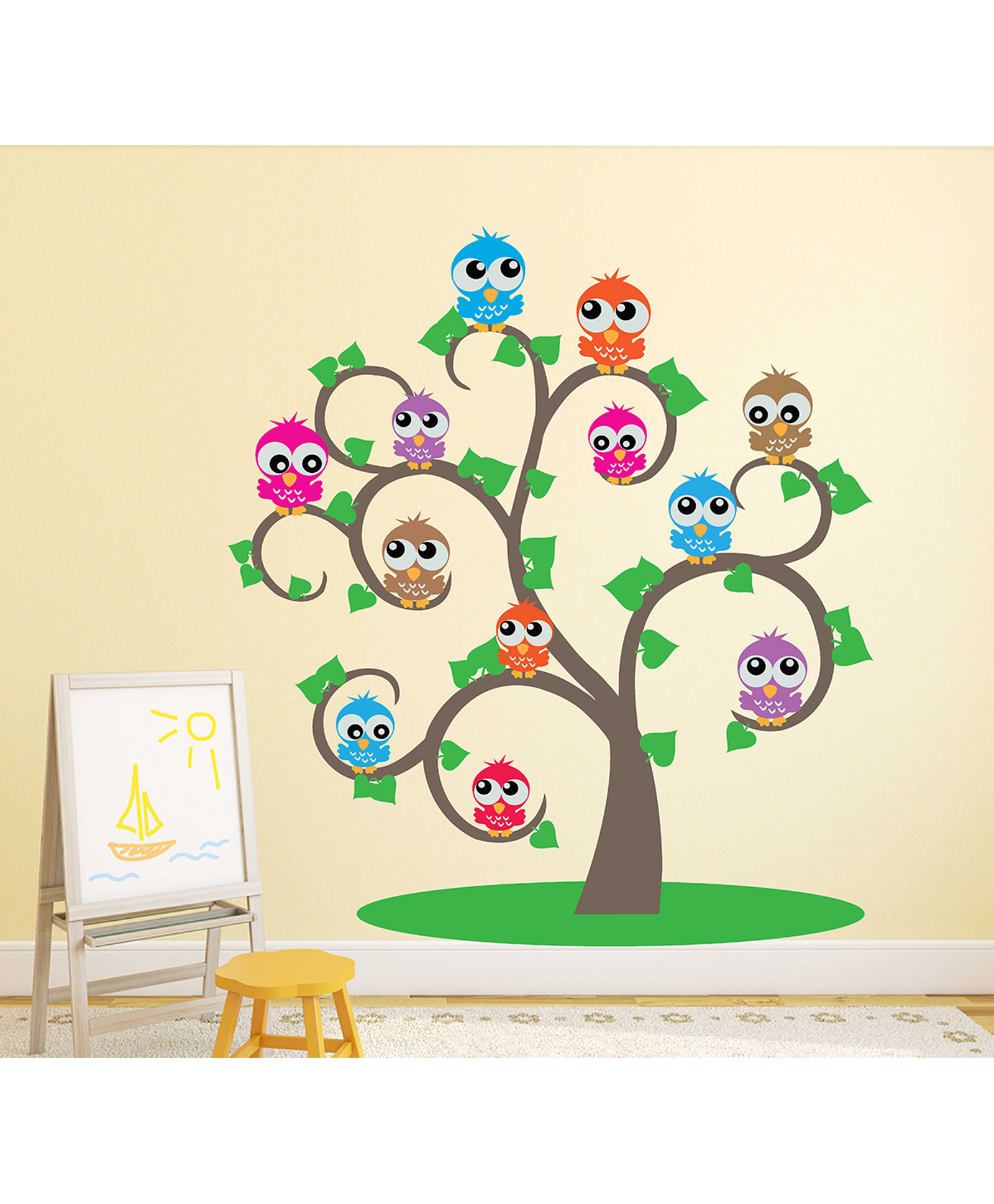 Wallstick Tree With Owl Family Wallsticker-picture-20