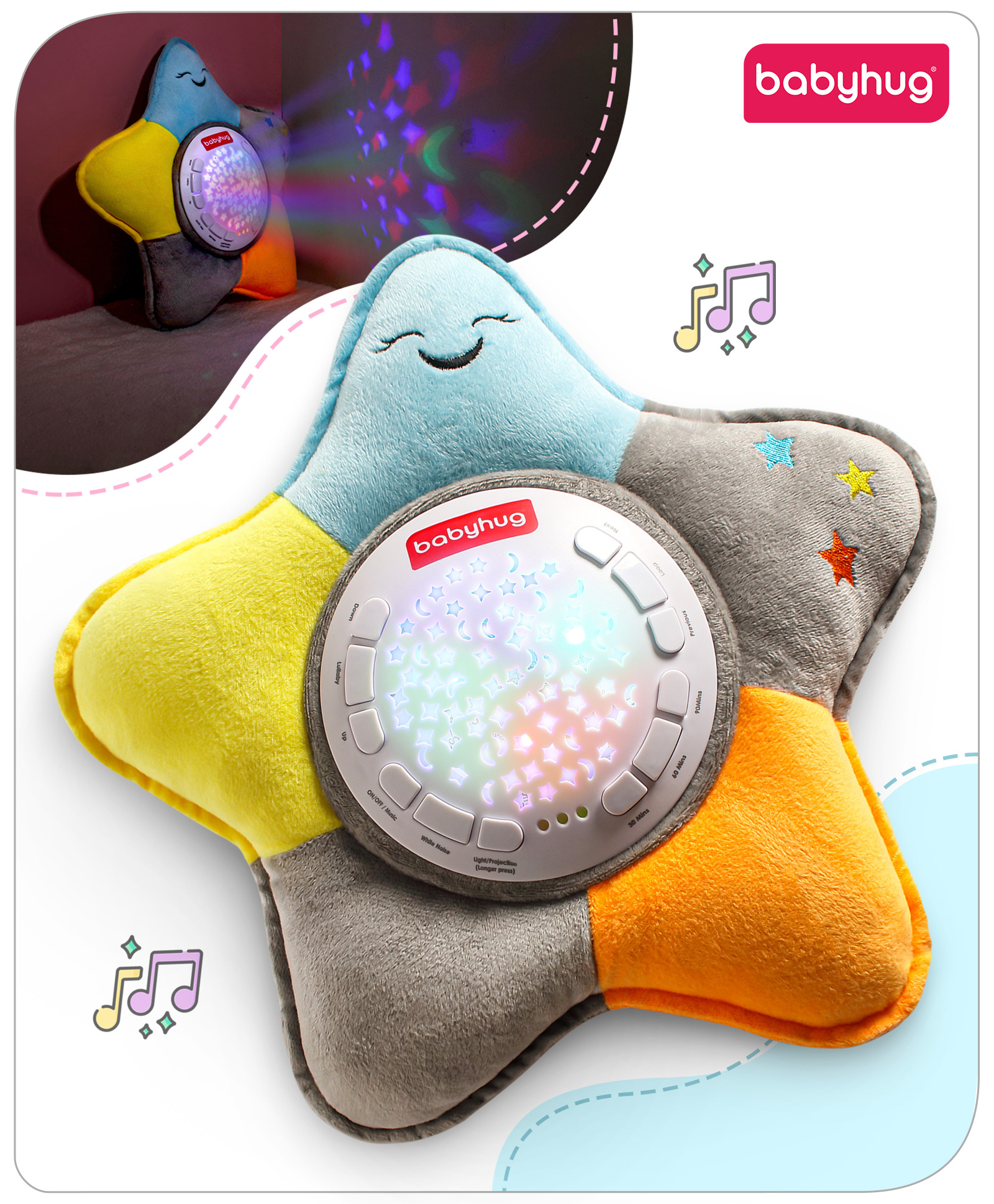 Babyhug Dreamy Light Projector- Multicolor