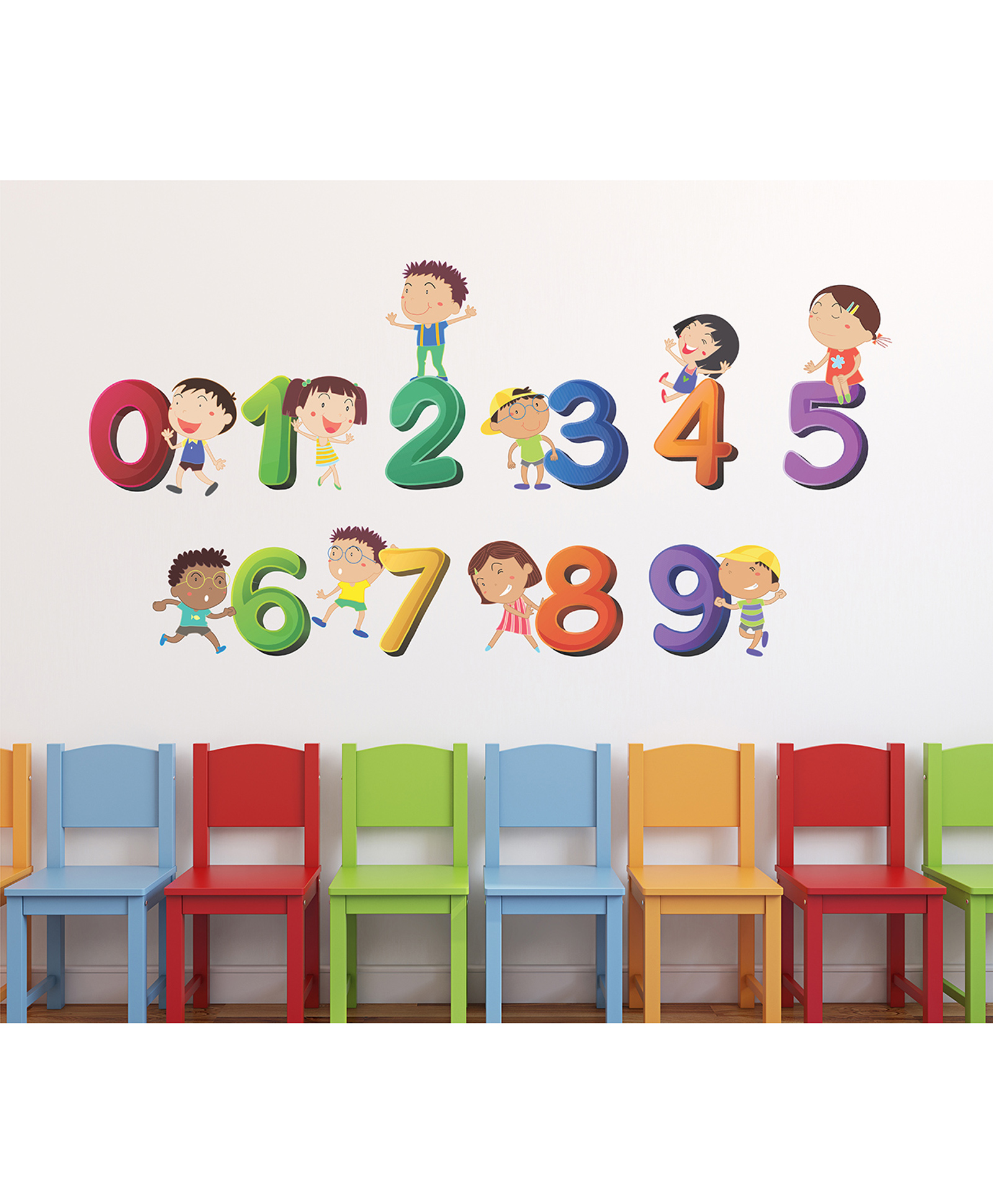 Wallstick Happy Kids With Numbers Wallsticker-picture-26