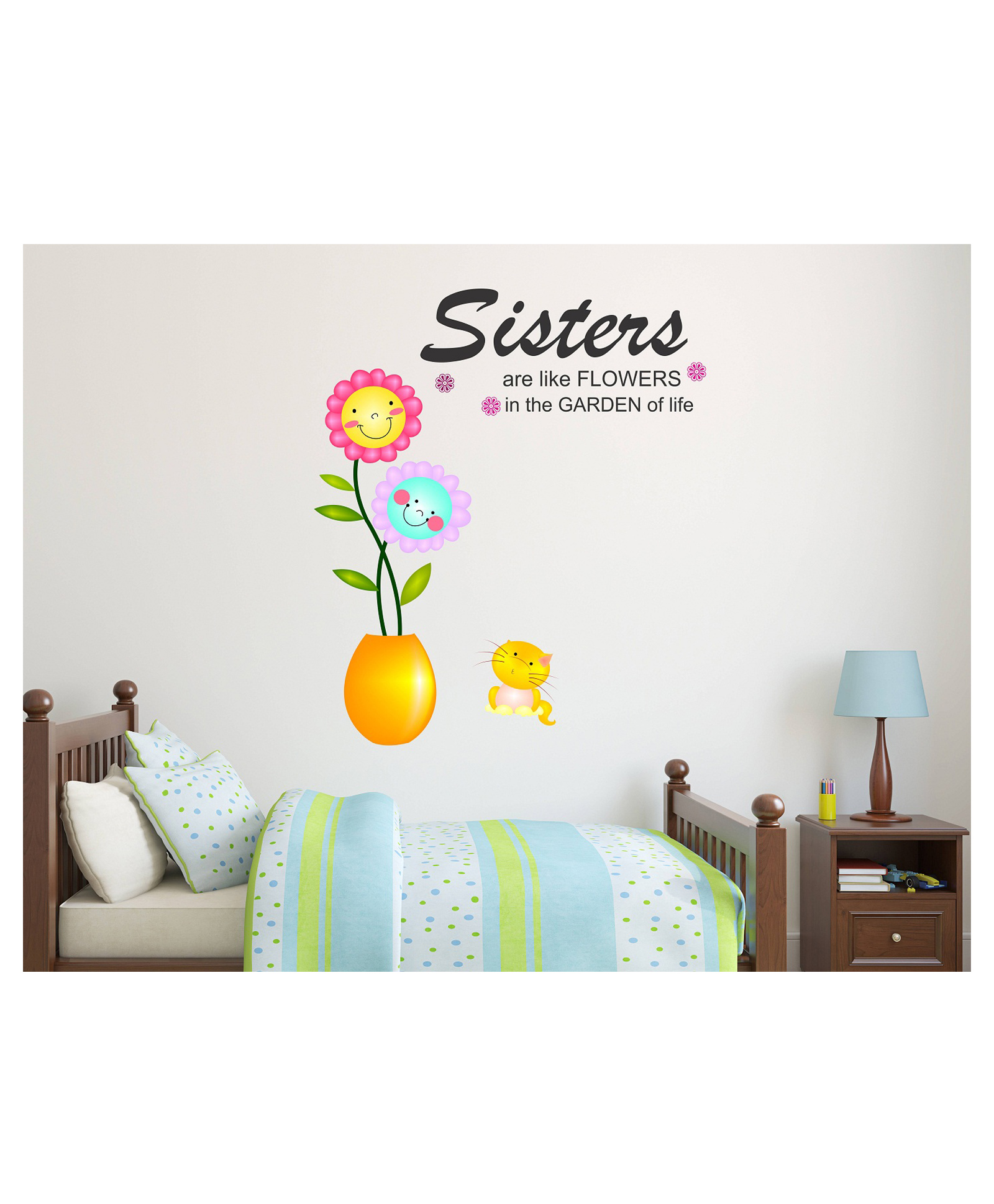 Wallstick Sister Quotes With Flowers Wallsticker-picture-22