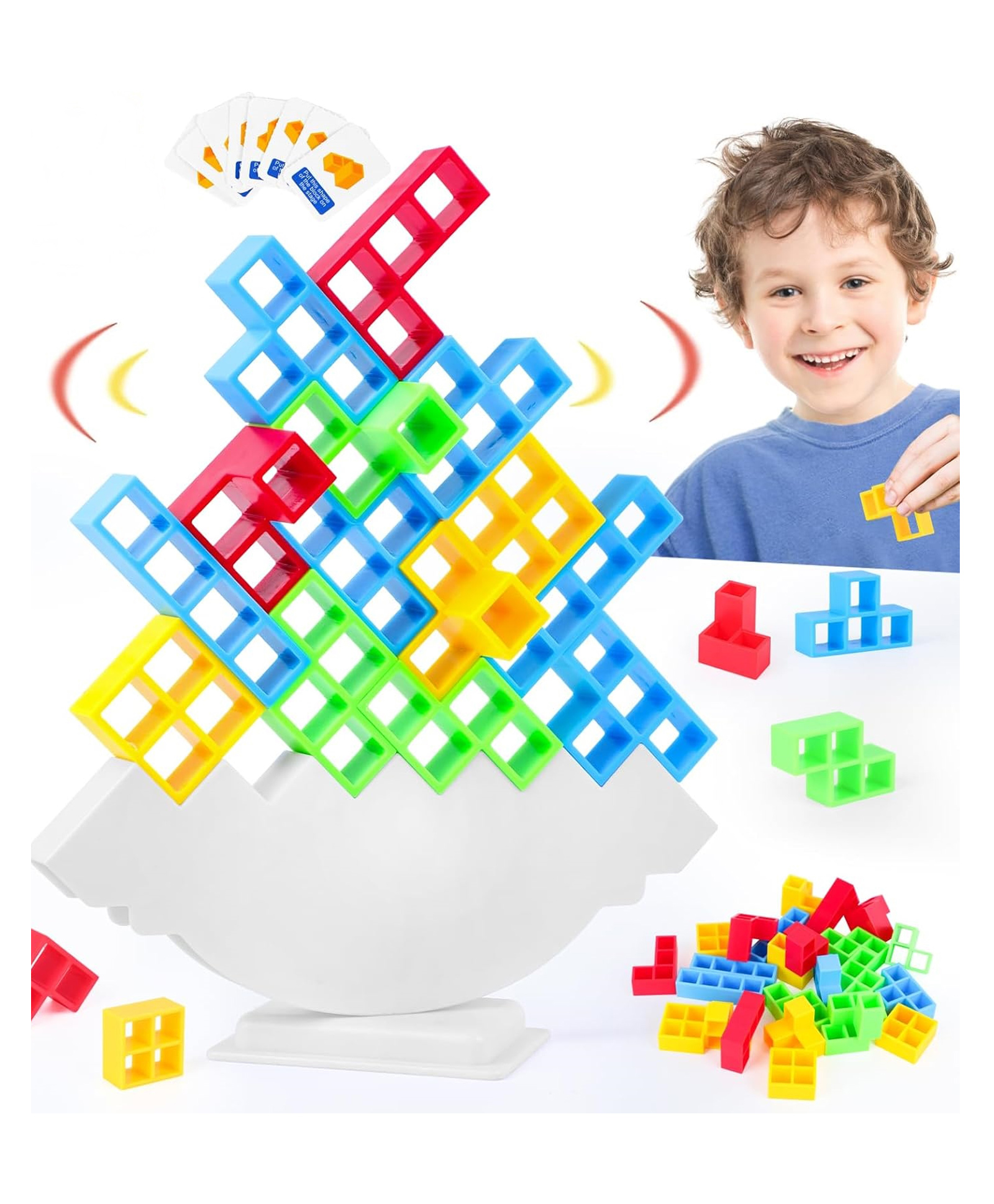 MUREN Tetra Tower Stacking Building Blocks Balance Game, Family Board Games - 39 Pieces-picture-14