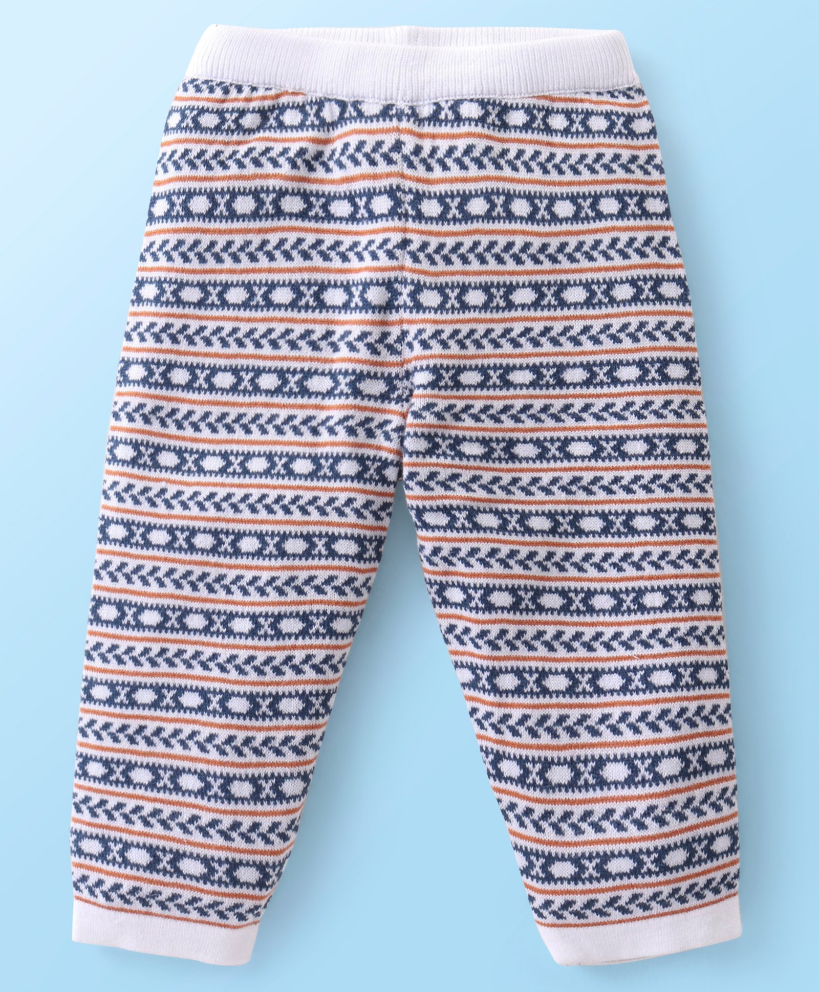 Babyhug Knit Full Length Fleece Bottom with Stripes - Multicolour-image-35