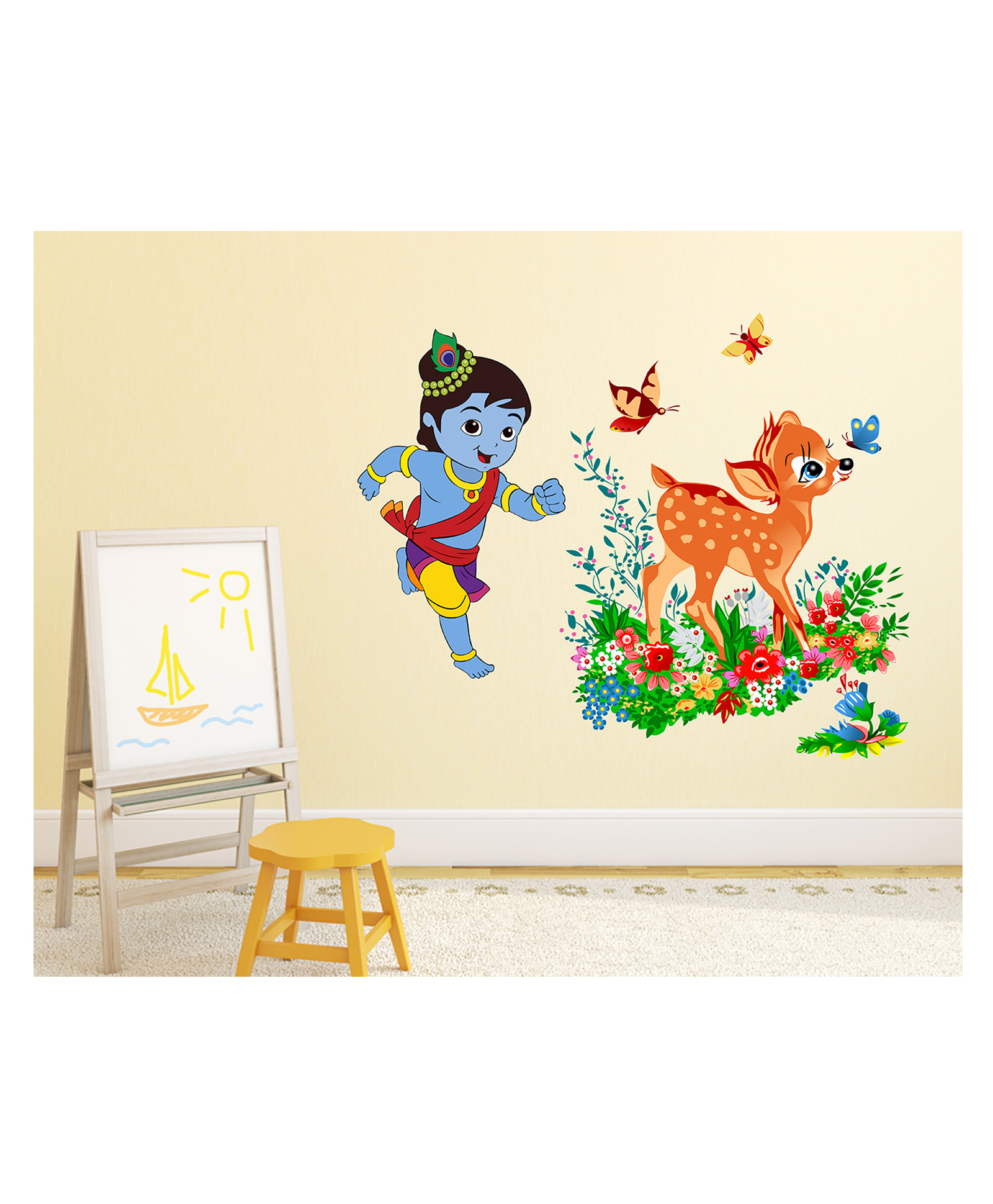 Wallstick Cute Krishna with Deer wallstickers (Vinyl 130 cm x 110 cm)-picture-15