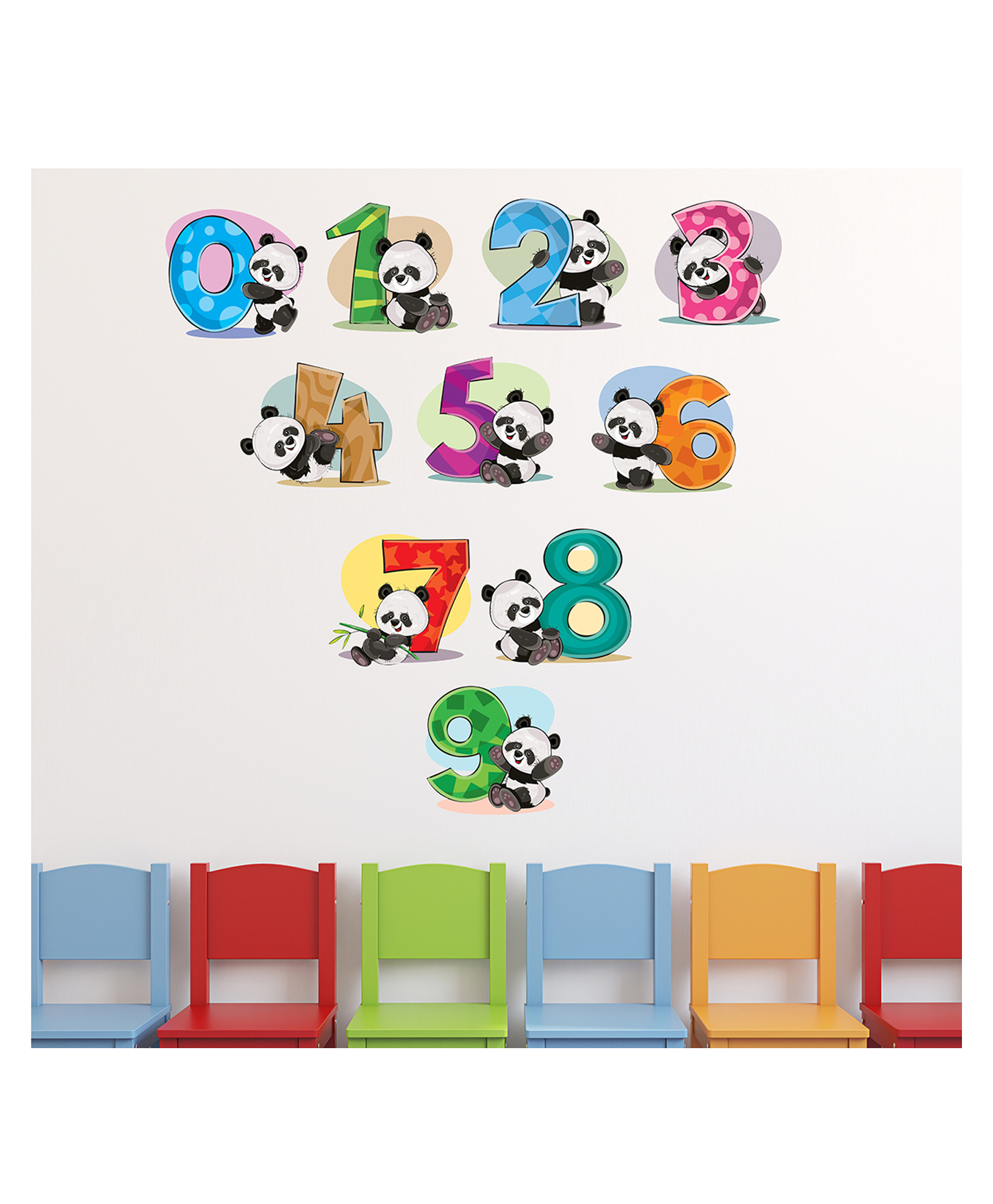Wallstick Cute Panda with Numbers wallstickers Vinyl-picture-17