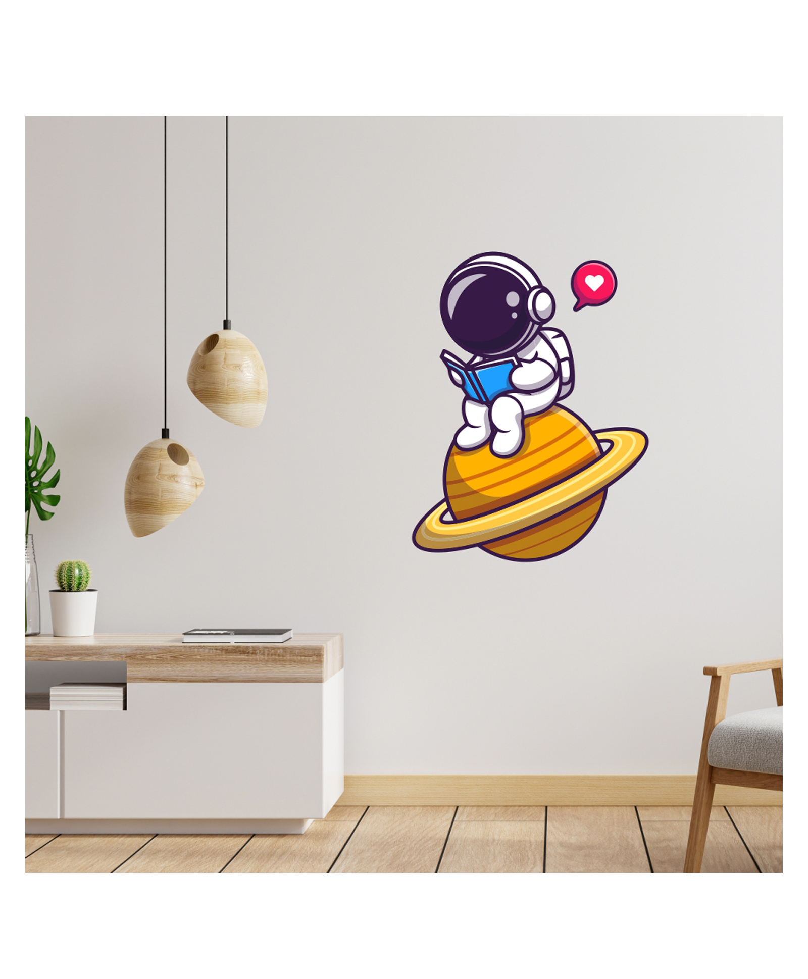 Wallstick Crazy Astronaut and Reading Decorative Vinyl Wallsticker-image-29
