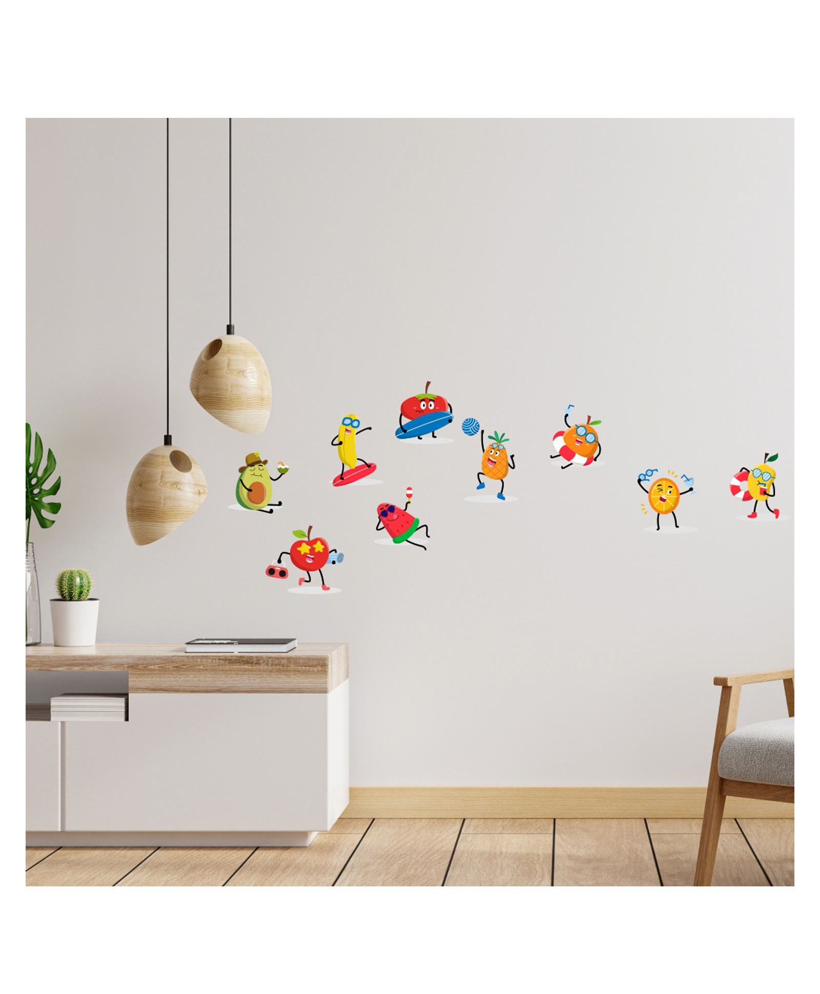 Wallstick Crazy Fruits for Dining Room Decorative Vinyl Wallsticker-image-19