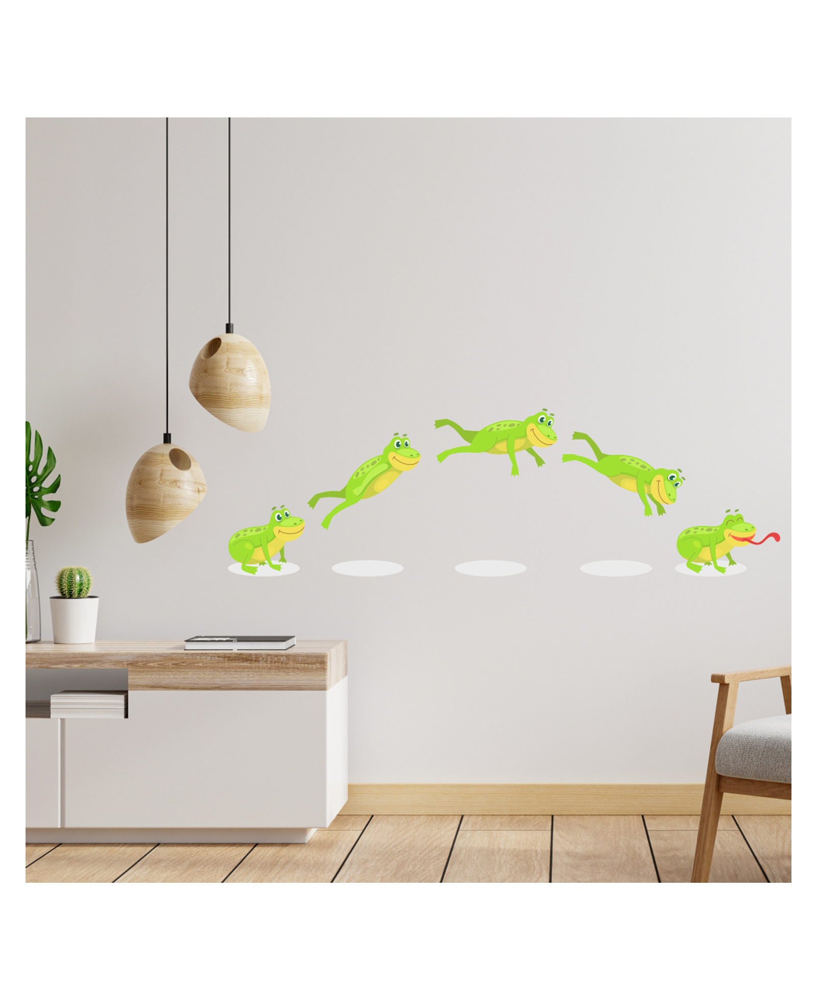 Wallstick Cute Frog Jumping Decorative Vinyl Wallsticker-picture-11
