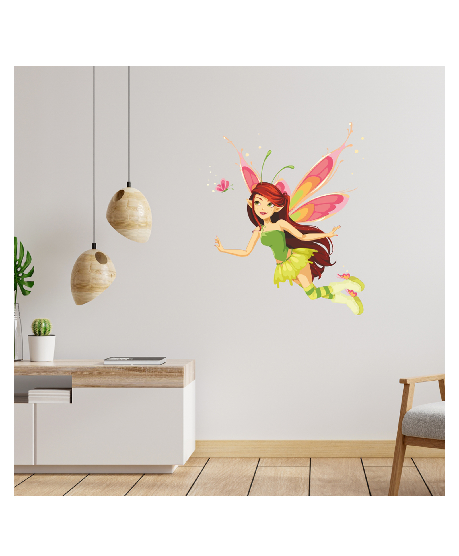 Wallstick Cute Fairy Angel for Kids Room Decorative Vinyl Wallsticker-image-37