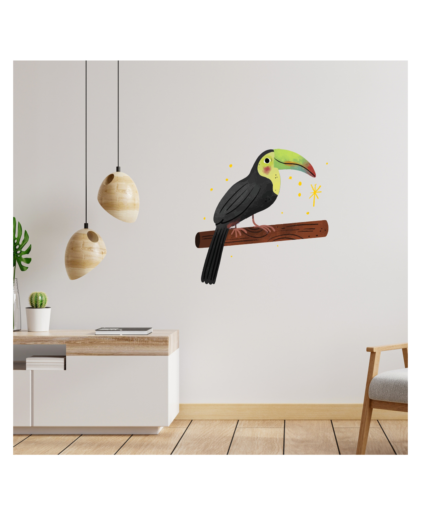 Wallstick Beautiful Bird Toucans Decorative Vinyl Wallsticker-image-22