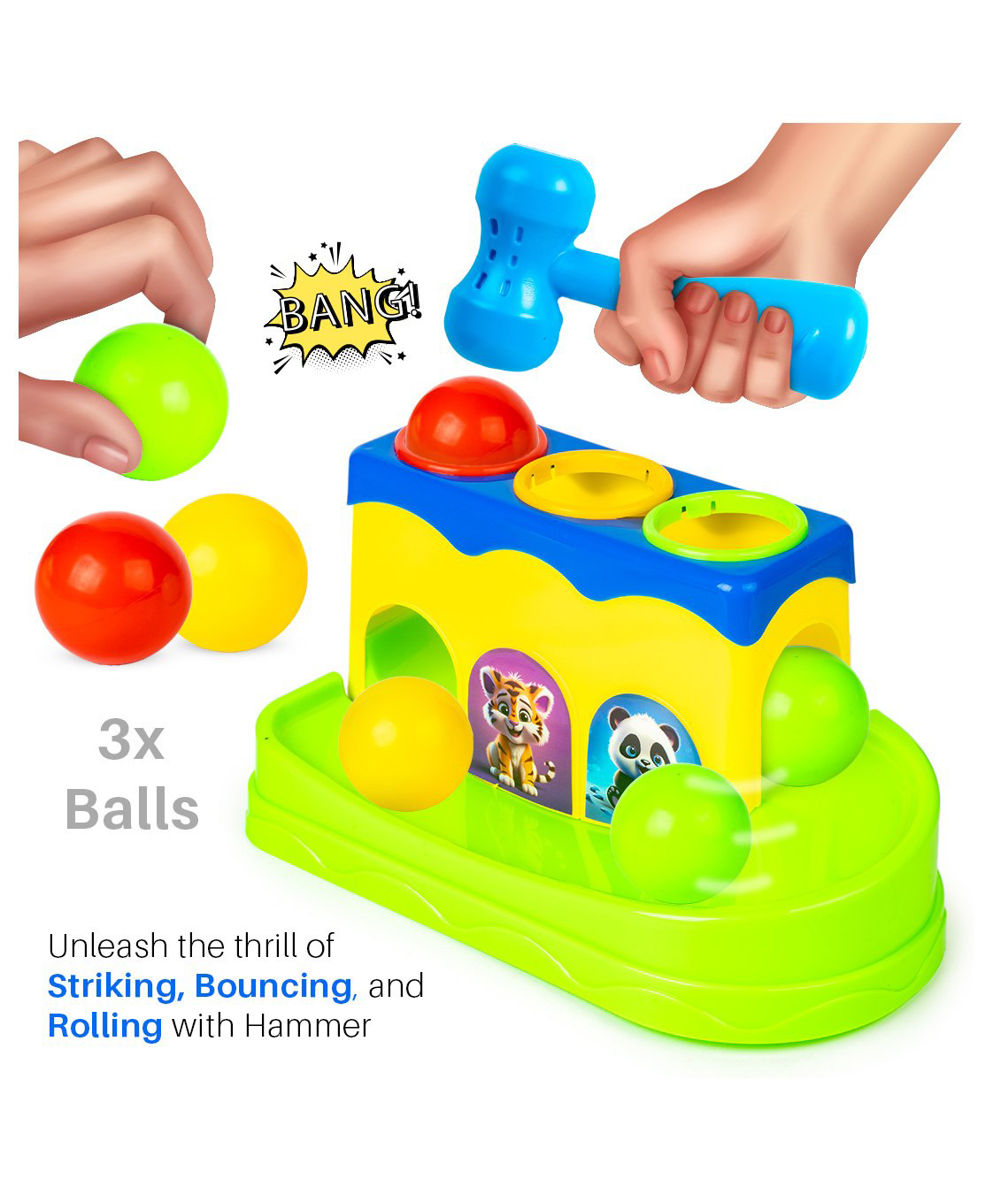 Ratnas Hammer Strike Toy - Multi Color-picture-13