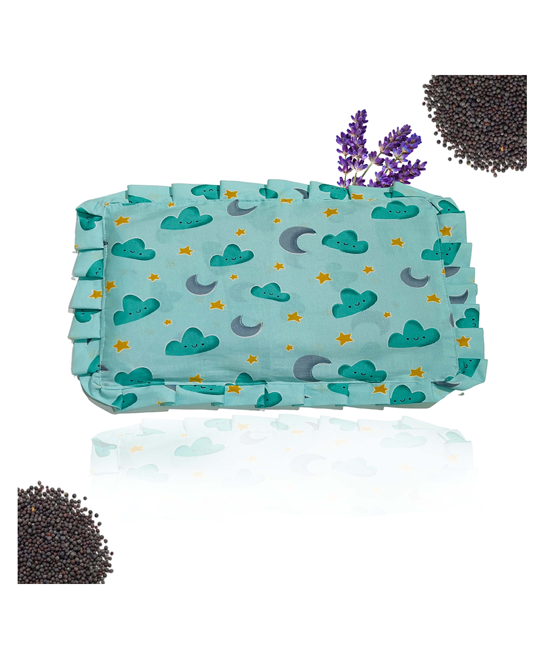 Fareto new born baby super soft cover mustard filling pillow for round head Pista Green-picture-33