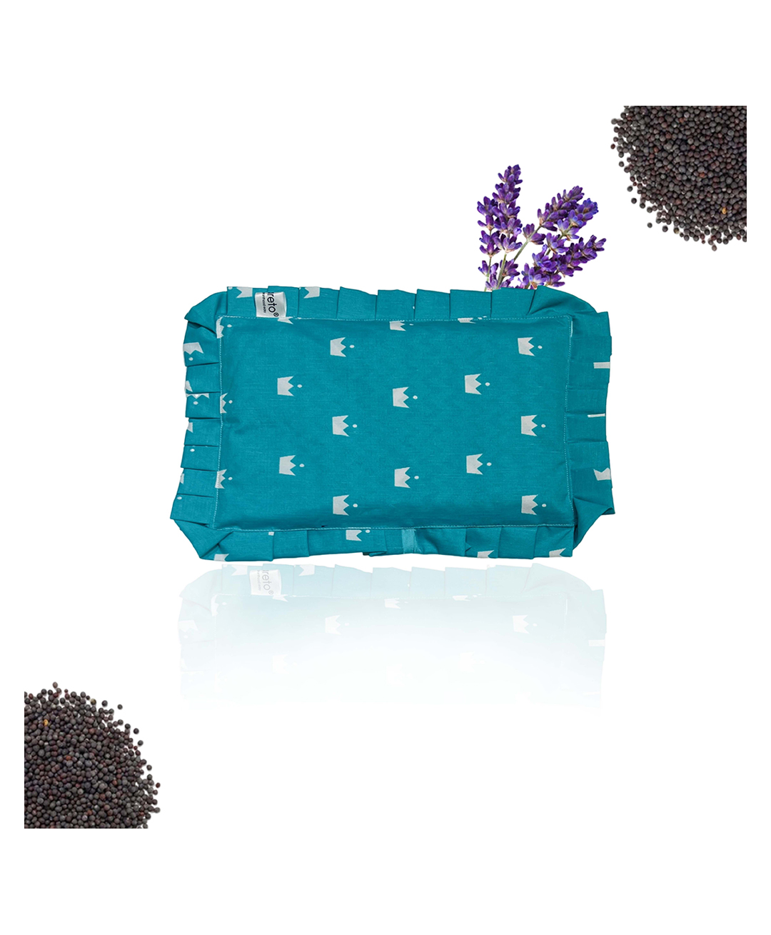 Fareto new born baby super soft cover mustard filling pillow for round head Crown Blue-picture-32