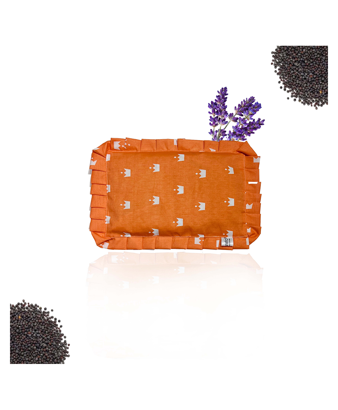 Fareto new born baby super soft cover mustard filling pillow for round head Crown Orange-picture-31