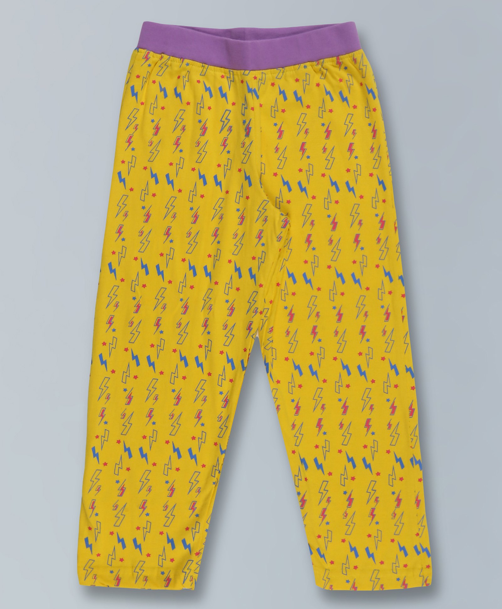 Kiddopanti Stars & Lightining Bolt Printed Pajama Pant - Yellow-image-42