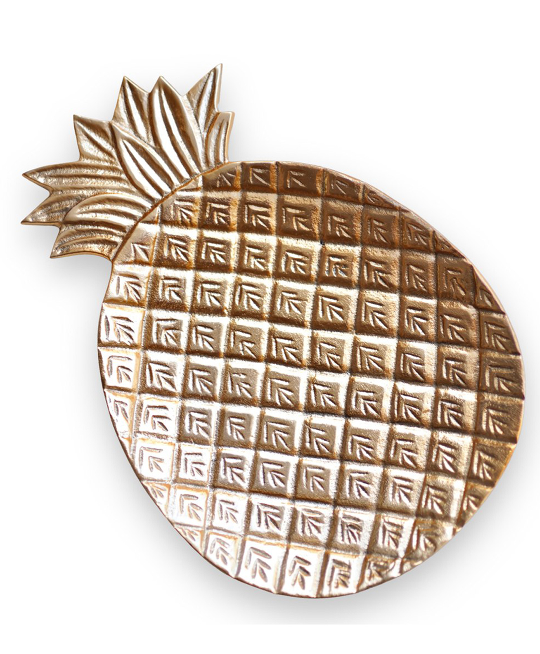 Behoma Metal Pineapple Shape Tray, Golden Colour (Only tray Included)-image-4