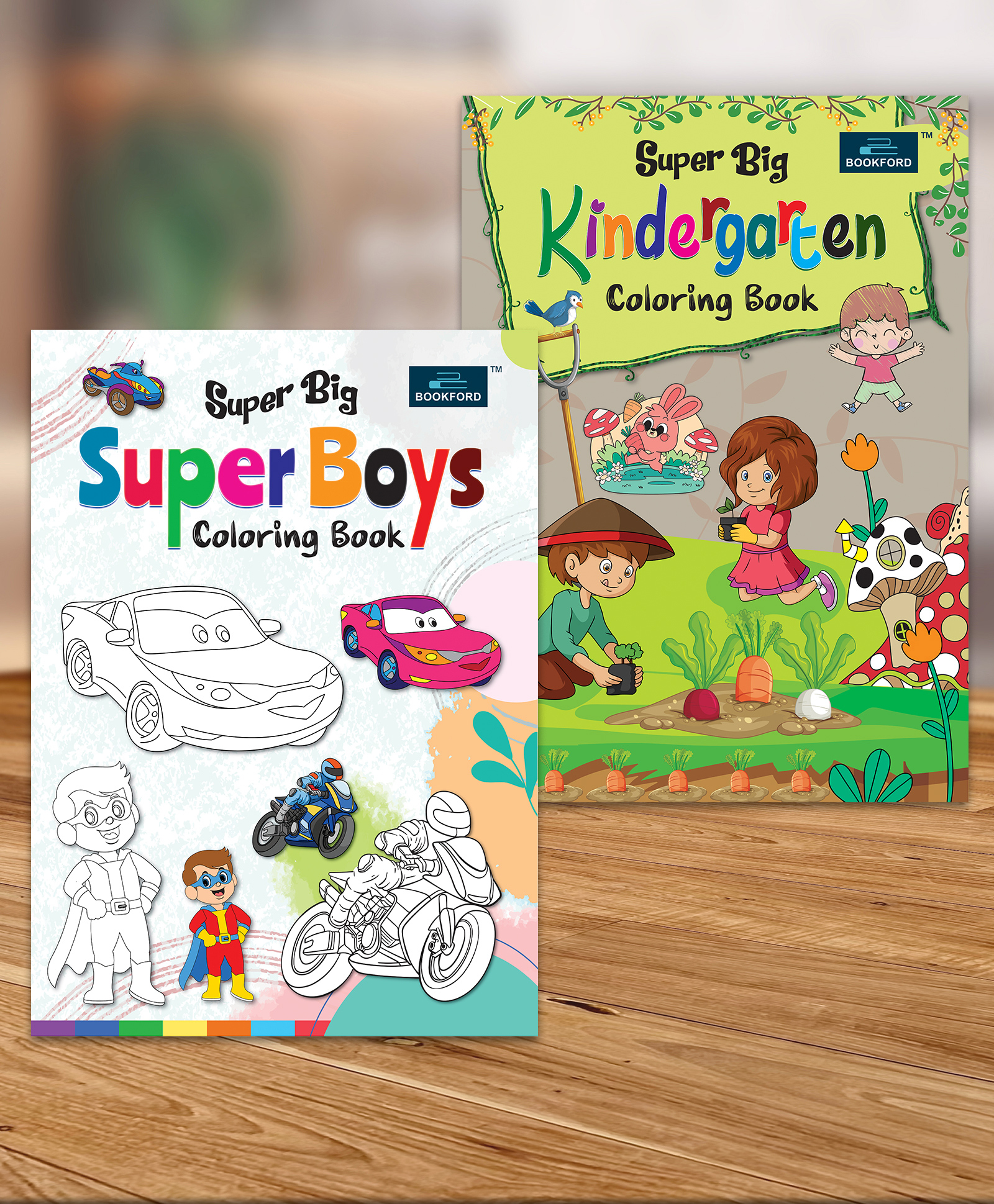 bookford publications Super Big Coloring Book - Super boys & Kindergarten For Kids (Set of 2)-picture-25