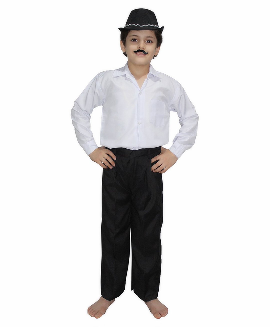 Kaku Fancy Dresses Bhagat Singh National Hero Freedom Fighte Republic Day & Independence Day Theme Costume Set - Black & White-image-45
