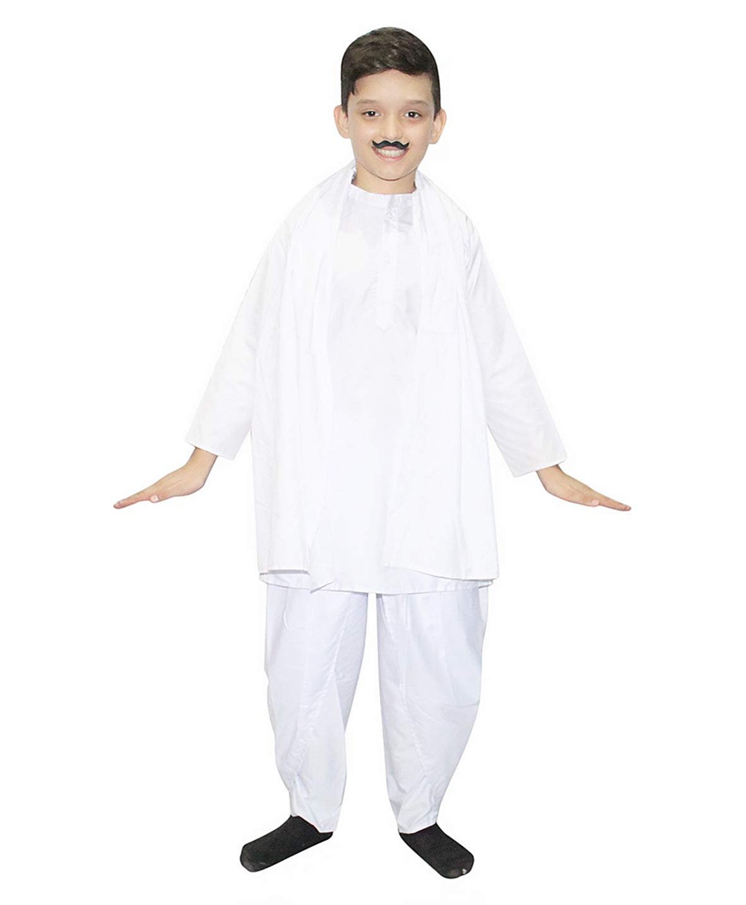 Kaku Fancy Dresses Sardar Vallabh Bhai Patel National Hero Freedom Fighter Republic Day & Independence Day Theme Costume Set - White-image-34