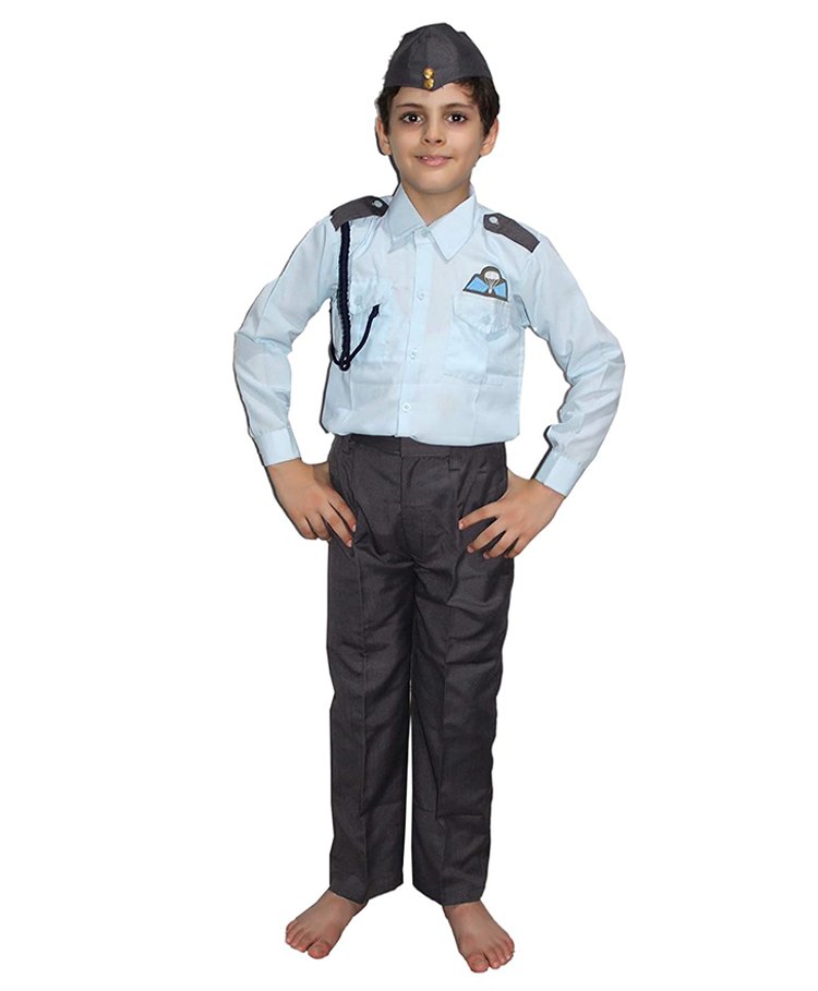Kaku Fancy Dresses Our Community Helper Pilot Theme Costume Set - Blue & Black-image-19
