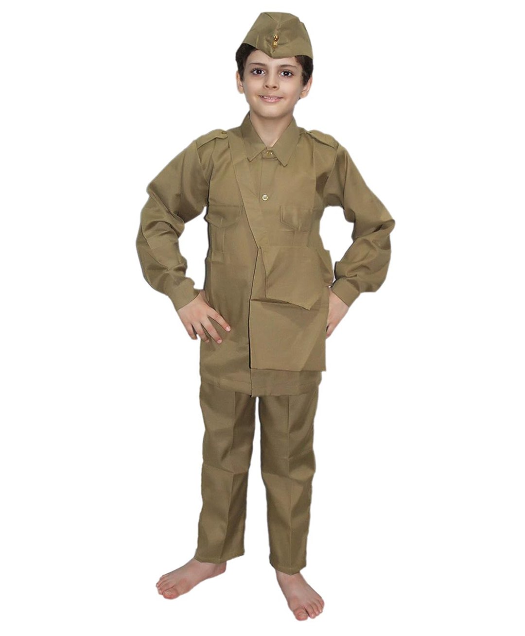 Kaku Fancy Dresses Our Community Helper Theme Postman Costume Set - Brown-image-46