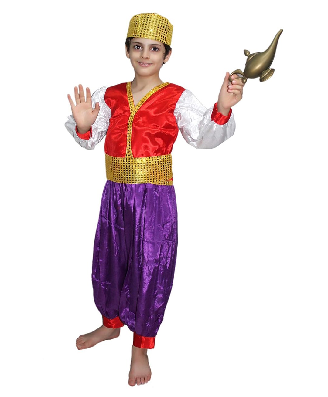 Kaku Fancy Dresses Aladdin Theme Costume Set - Multi Colour-image-7