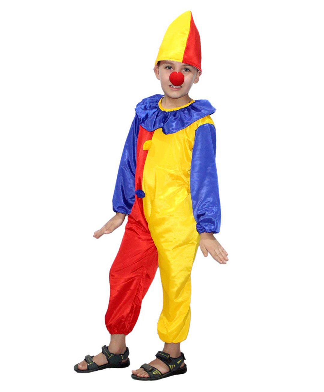 Kaku Fancy Dresses Comic Clown Joker Theme Costume Set - Multi Colour-image-47