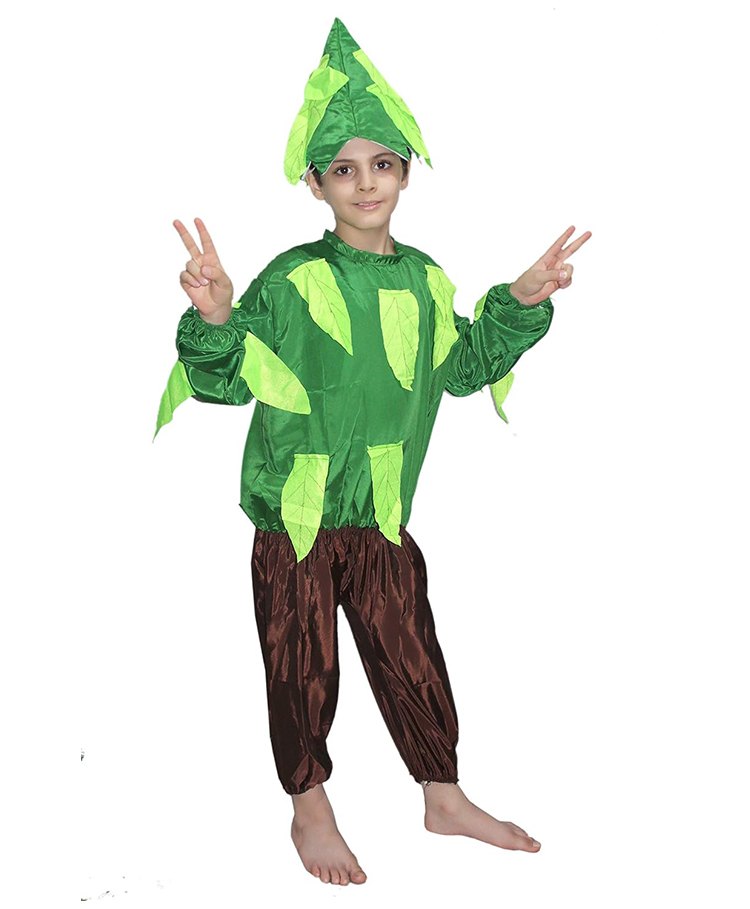 Kaku Fancy Dresses Tree & Nature Theme Costume Set - Green & Brown-image-44