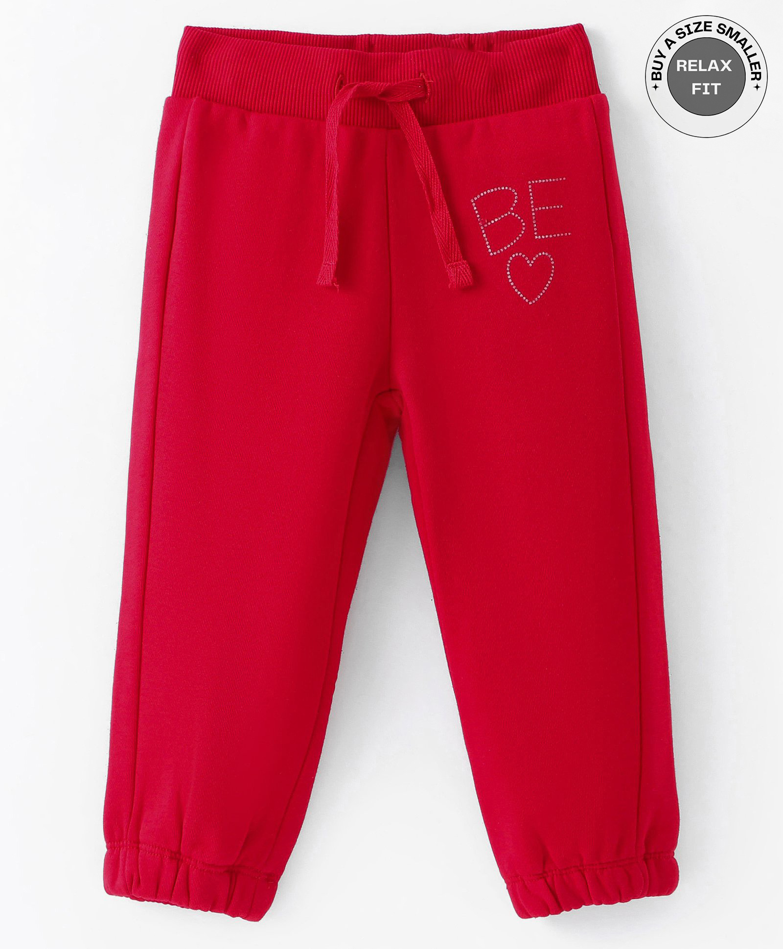 UCB Cotton Full Length Solid Color Track Pant - Red-picture-36