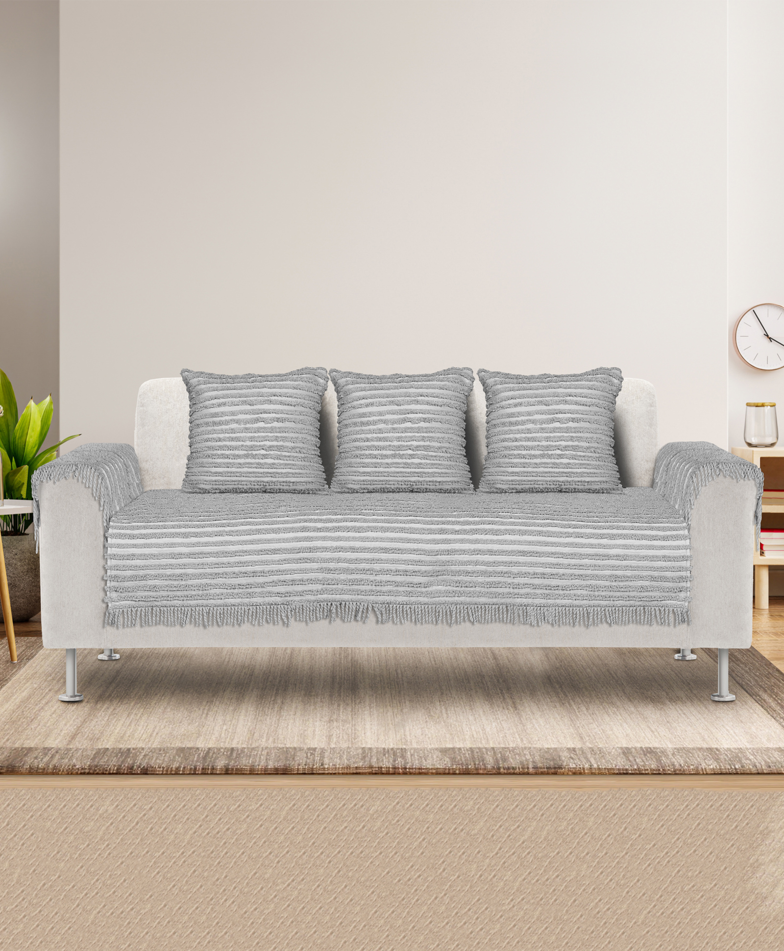 Saral Home AXIS Sofa Cover Set (1 Seat Cover, 3 Cushion Cover, 2 Arm Covers)-picture-12