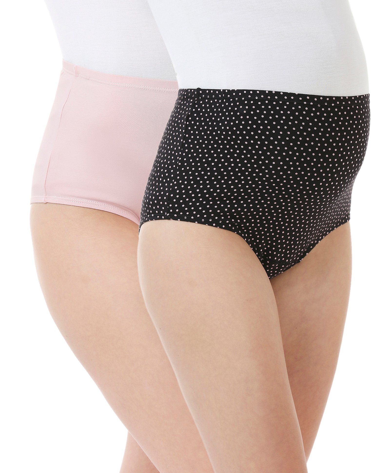 Bella Mama Cotton Elastane High Coverage Panty Pack of 2 (Color & Print May Vary)-image-11