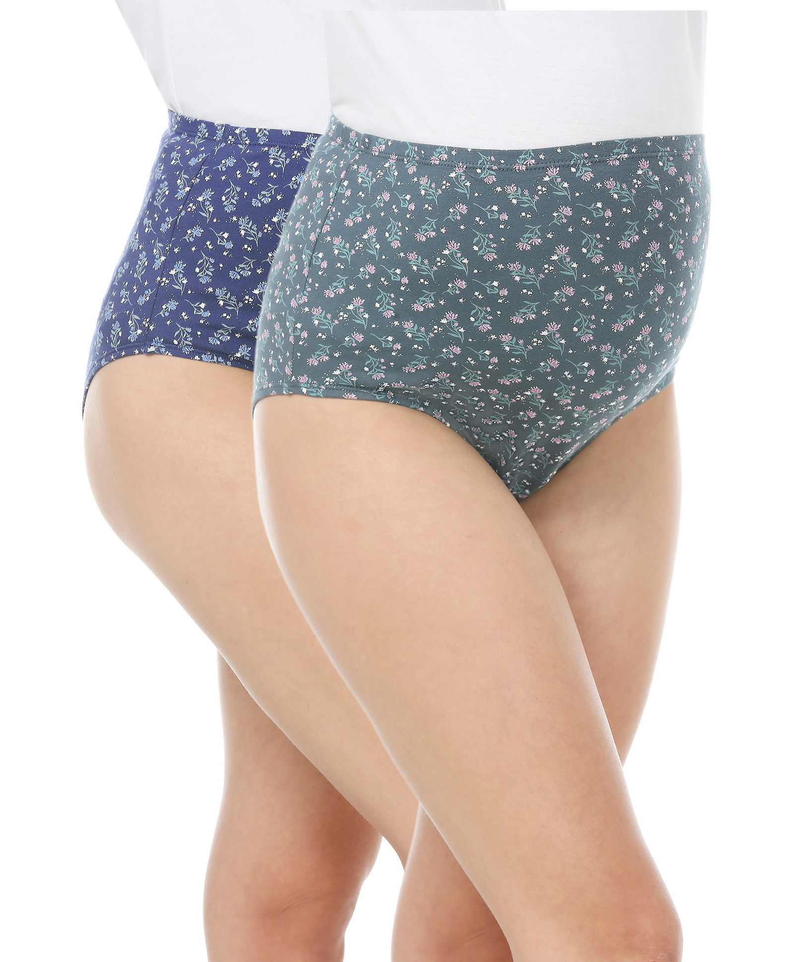 Bella Mama Cotton Elastane High Coverage Printed Panty Pack of 2 (Colour May Vary)-picture-26