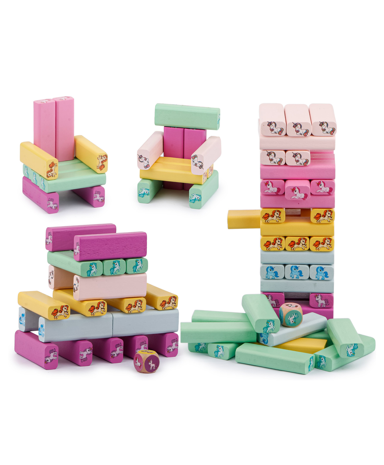 fiddlerz Toysire Stacking Blocks Wooden Tumbling Blocks Set for Kids, Educational Toy with Stackable Tower - 54 Pieces-picture-31