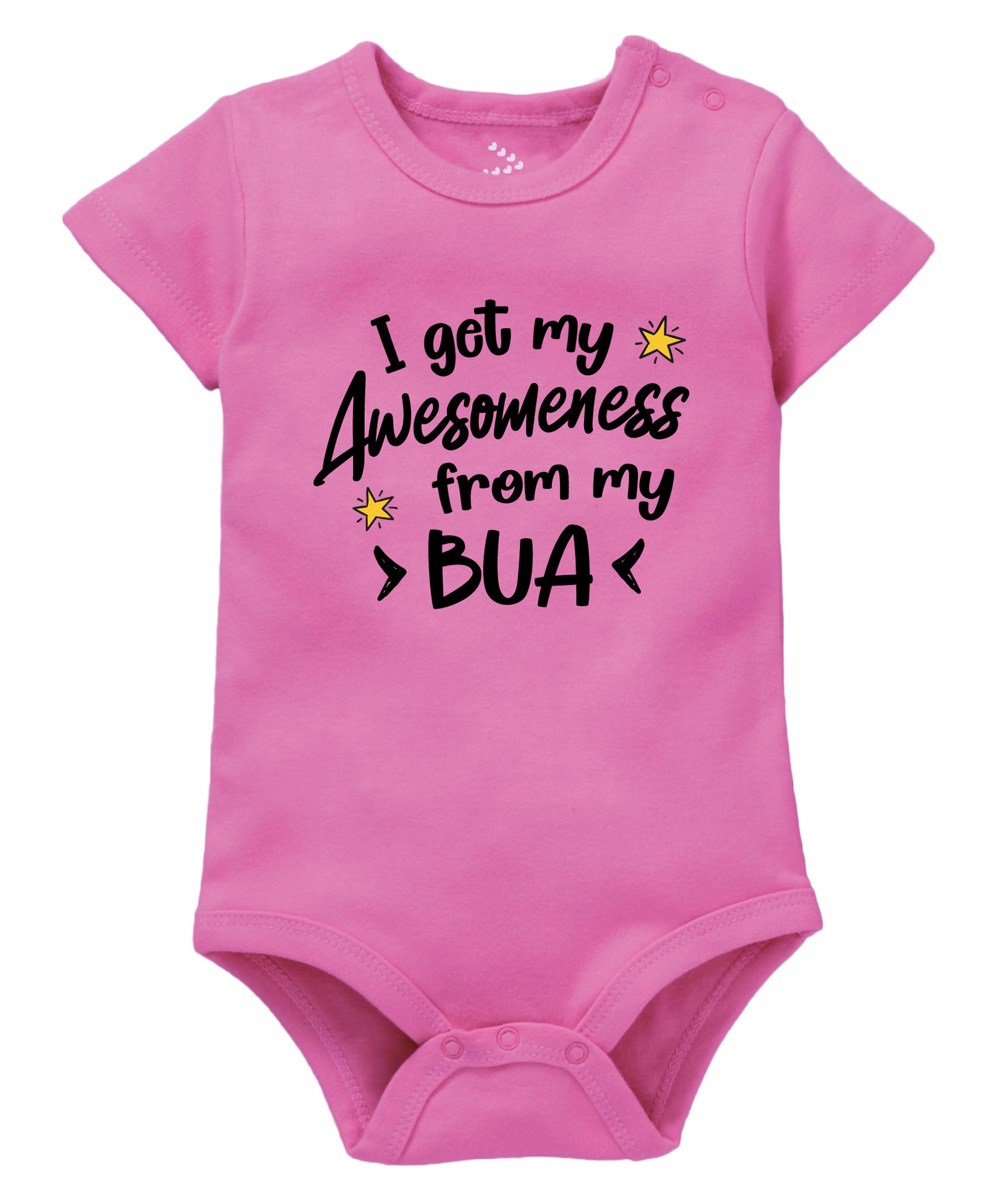 Zeezeezoo  Half Sleeves Family Theme I Get My Awesomeness From Bua Printed  Onesie - Pink-picture-25