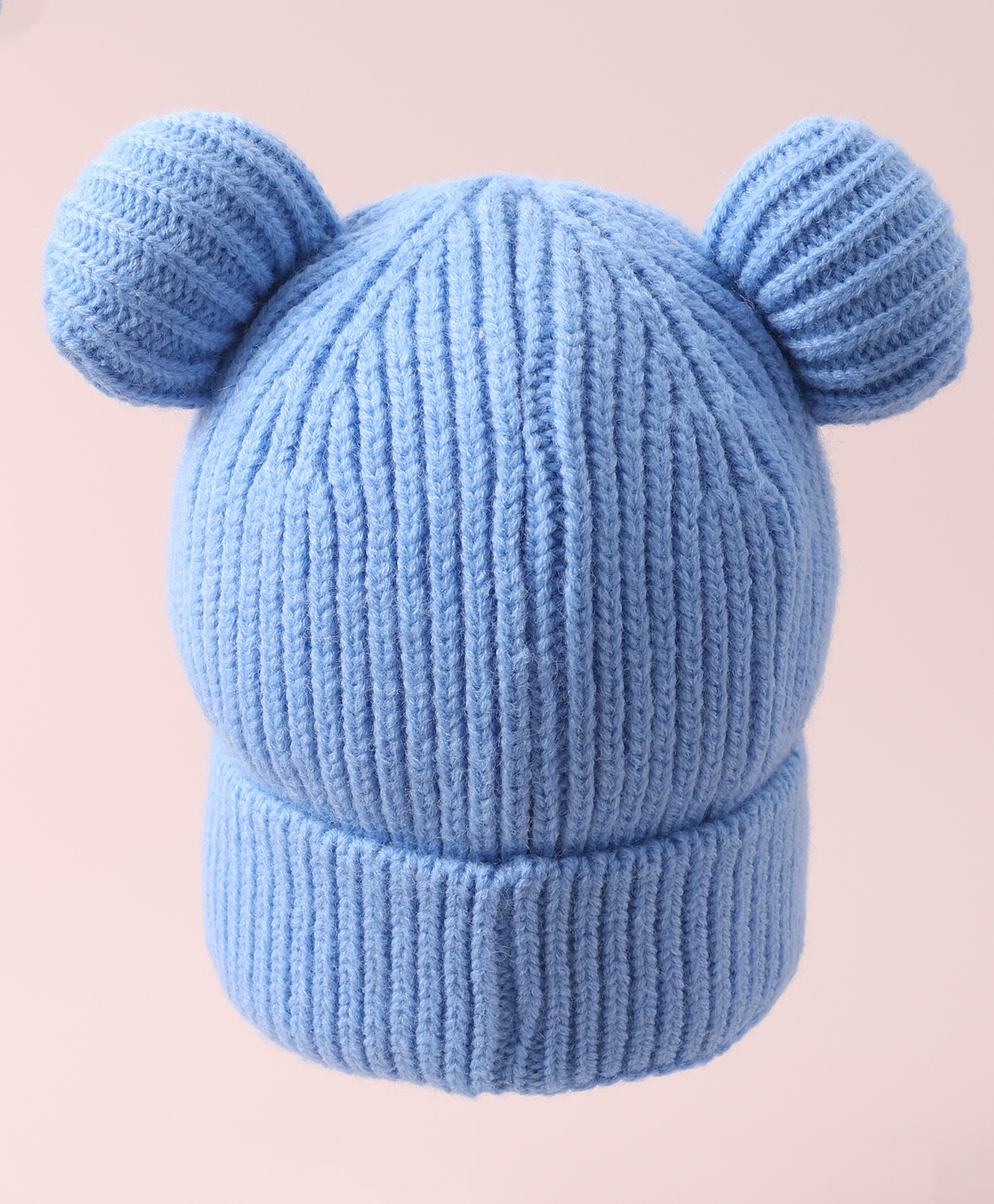 kookie kids Pine Kids Cable Knit Design Woollen Cap with Pom Pom - Blue-picture-10