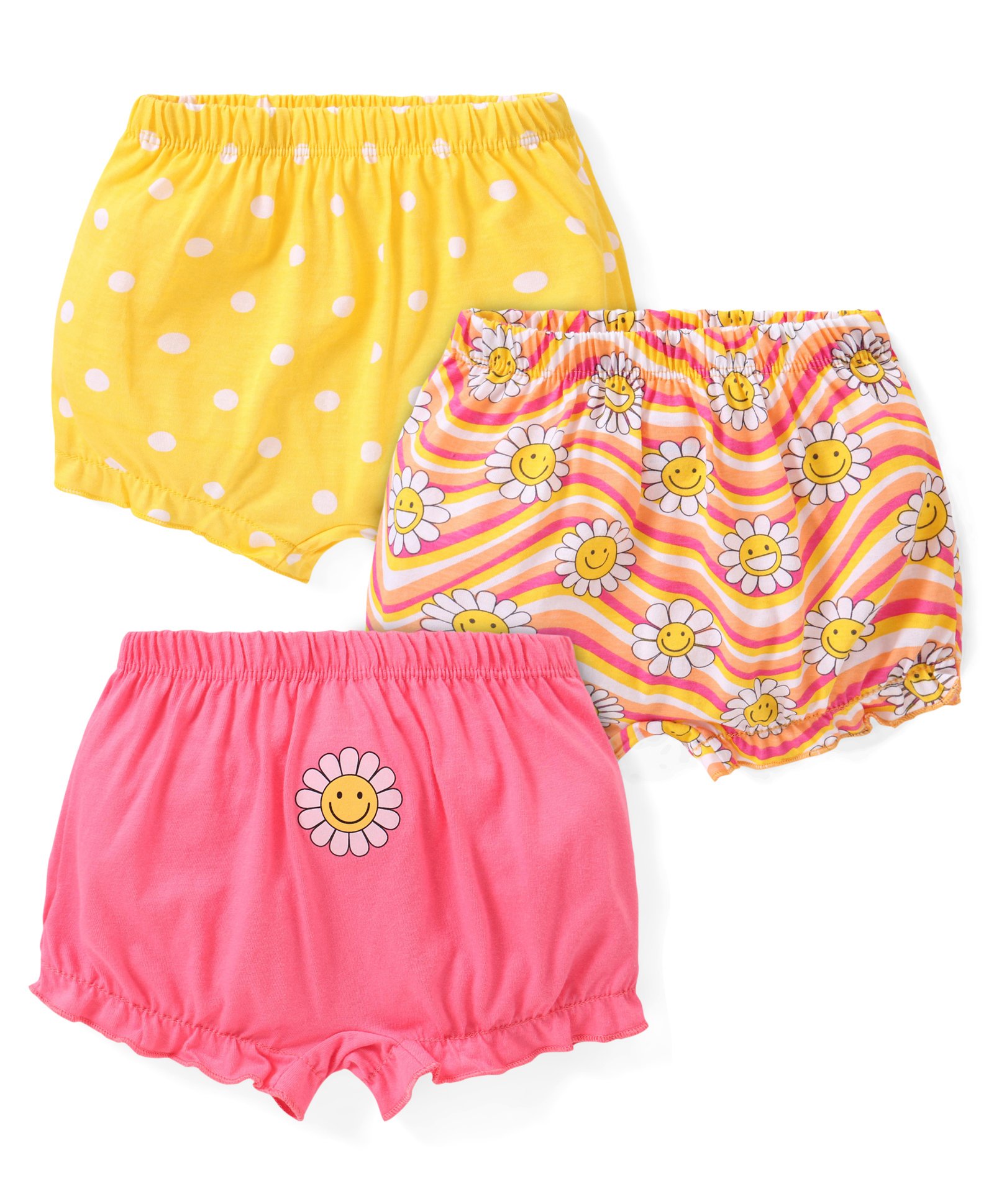 Babyhug 100% Cotton Knit Bloomers with Polka Dots & Floral Print  Pack of 3 - Multicolour-picture-13