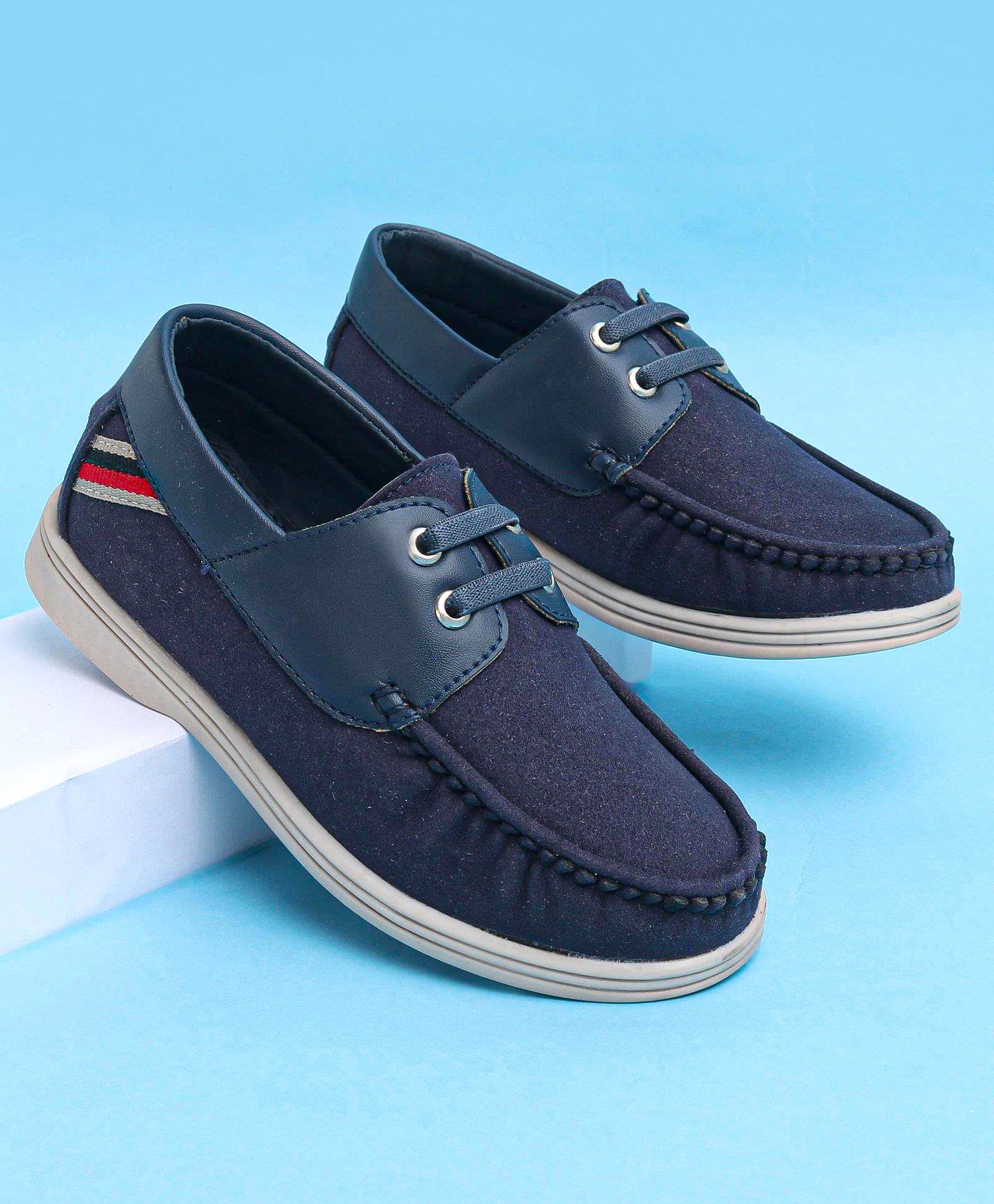 Pine Kids Slip On Color Block Casual Loafer Shoes - Blue-image-31