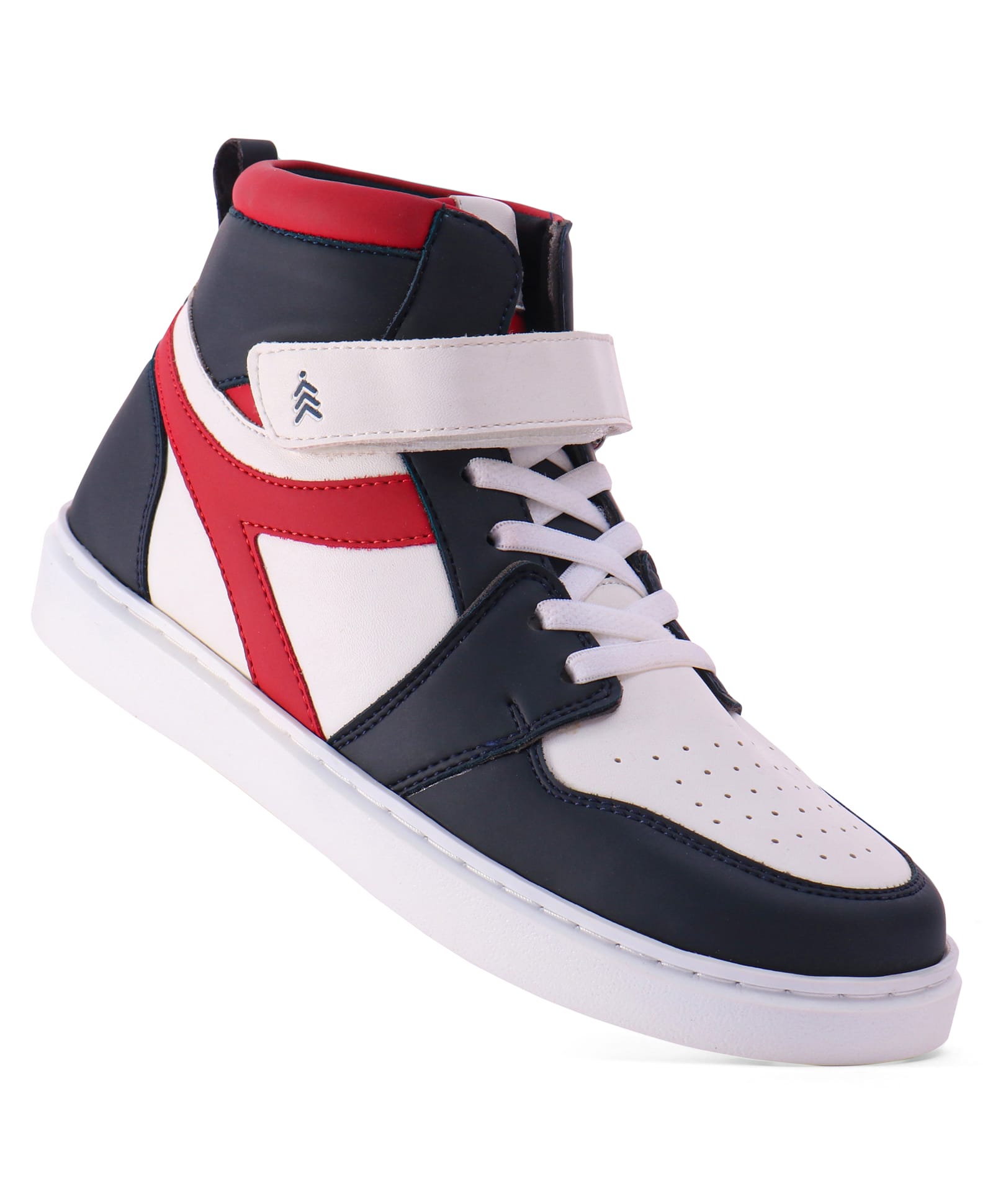 Pine Kids Velcro Closure Sneakers Shoes - White & Red-image-37