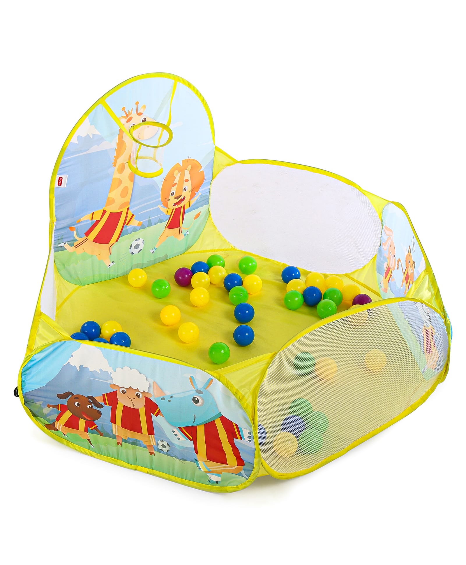 Babyhug Jump & Joy Jungle Animal Activity Ball Pool 50 Balls - Yellow-image-1