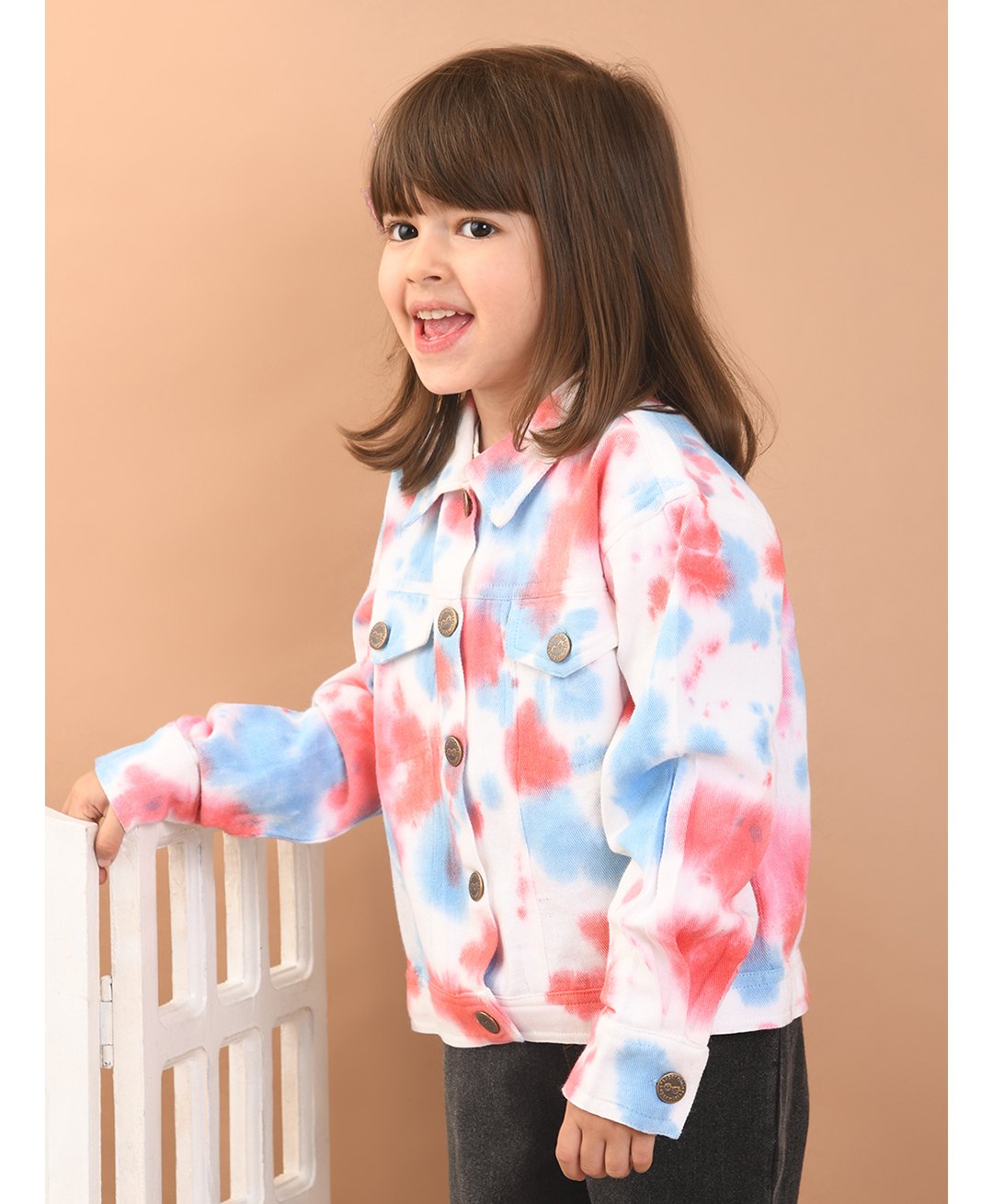 Superminis Twill Full Sleeves Tie Dye Jacket - Pink-picture-17