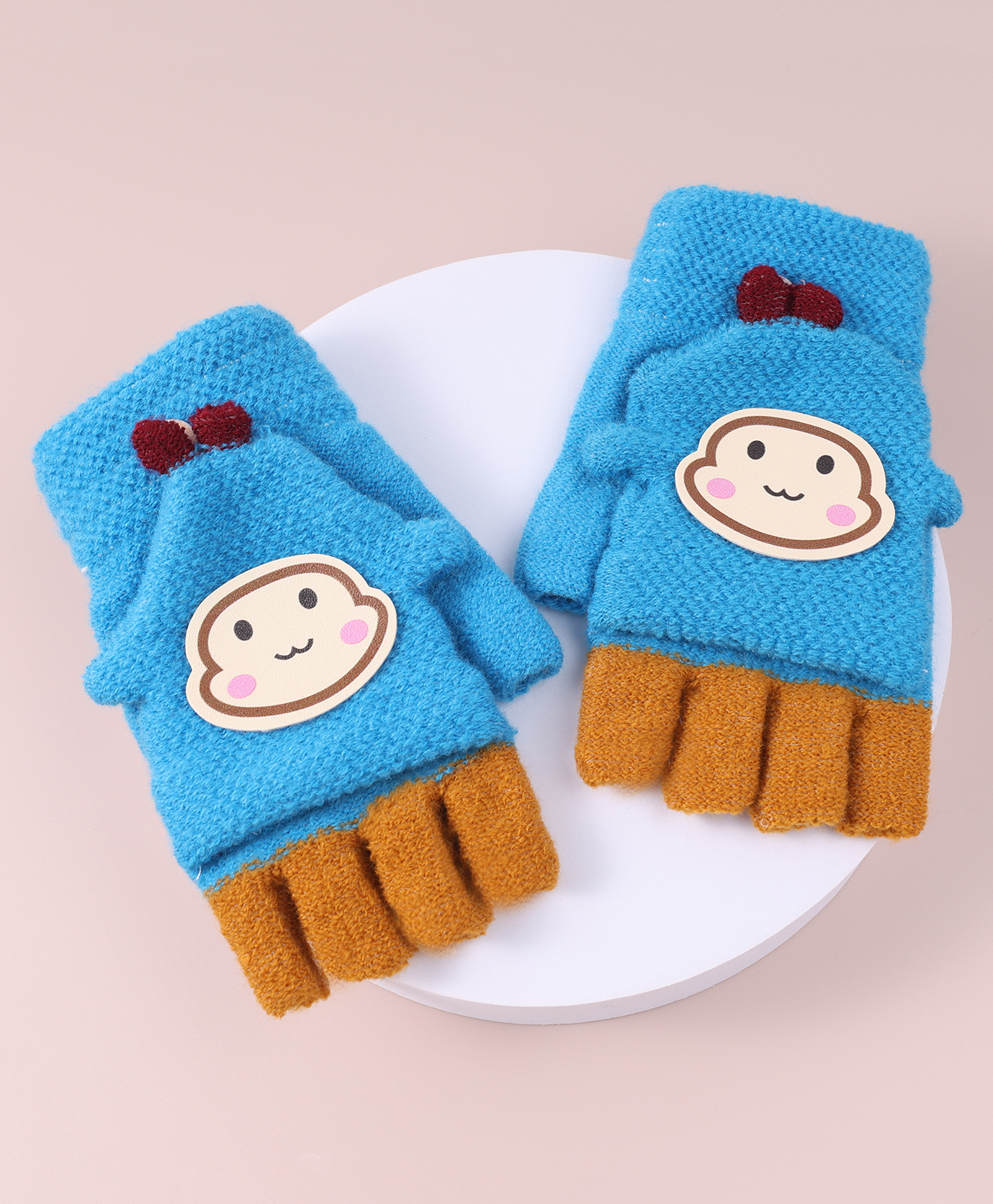 Babyhug Woollen Gloves with  Applique - Blue