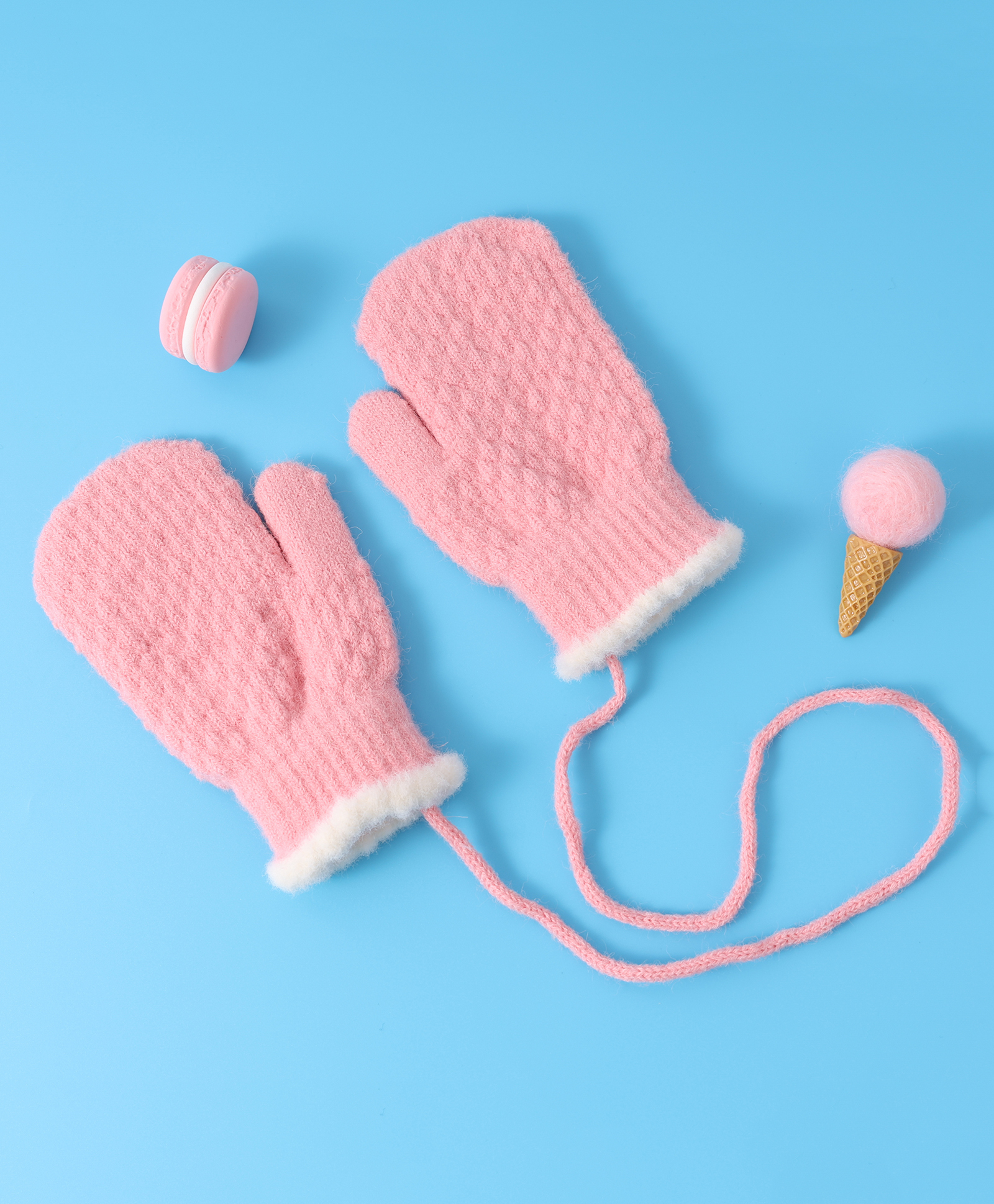 Babyhug Woollen Solid Colour Gloves - Peach-image-36