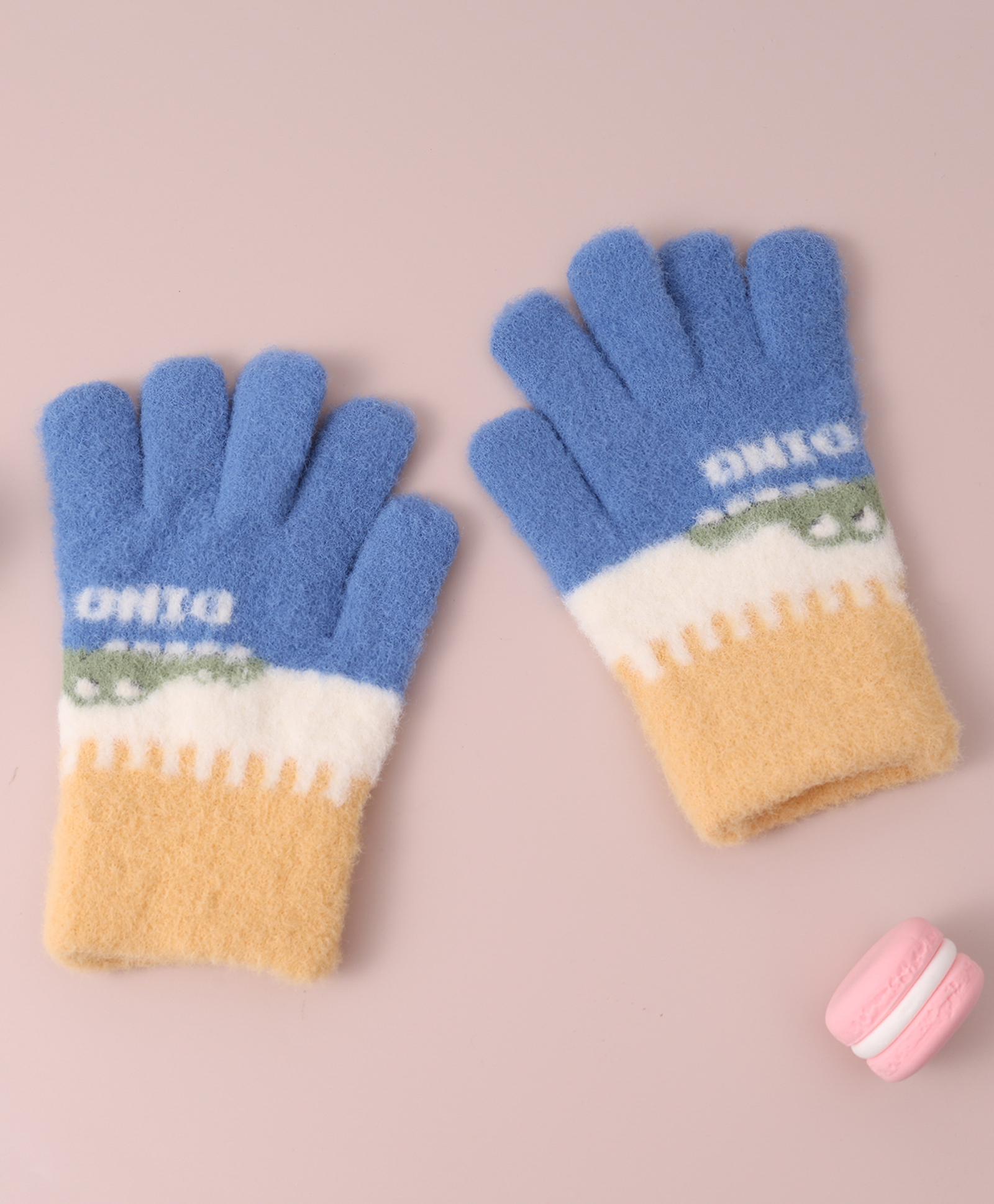 Babyhug Woollen Gloves Set Colour Block Design - Dark Blue