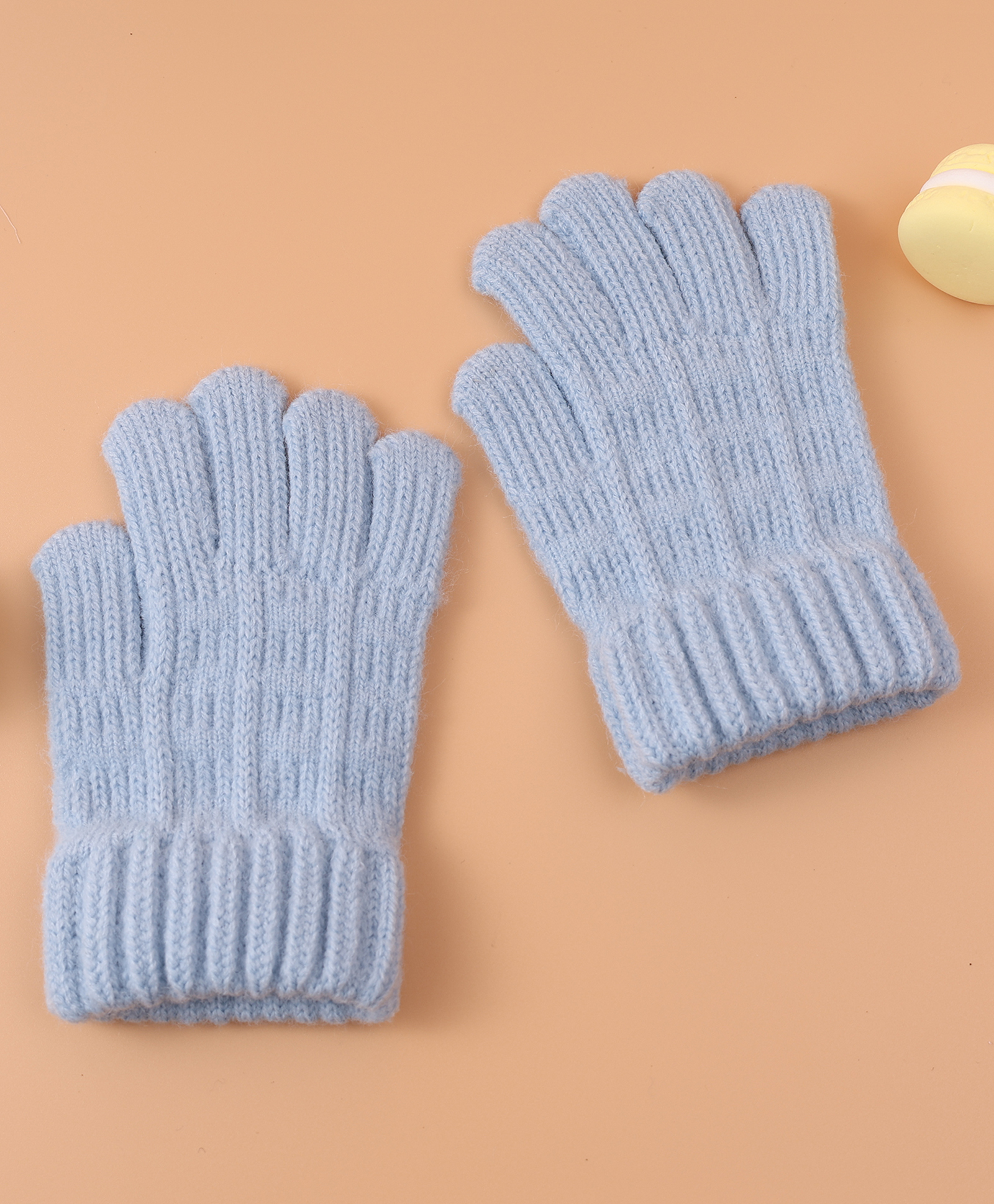 kookie kids Pine Kids Woollen Solid Colour Gloves Set With Cable Knit Design - Light Blue-picture-28