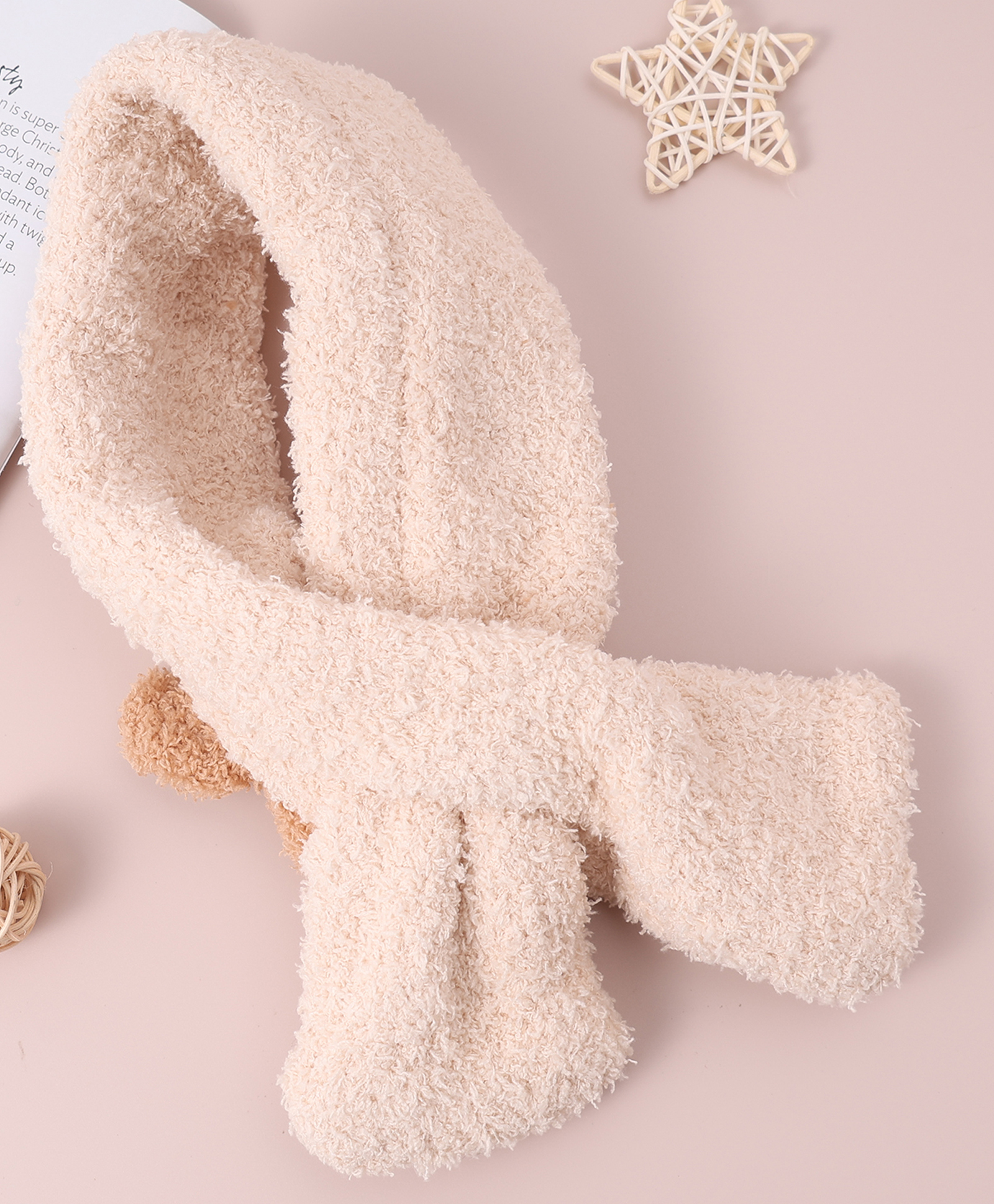 Babyhug Woollen Cap & Sets with Knot & Applique - Beige-image-42