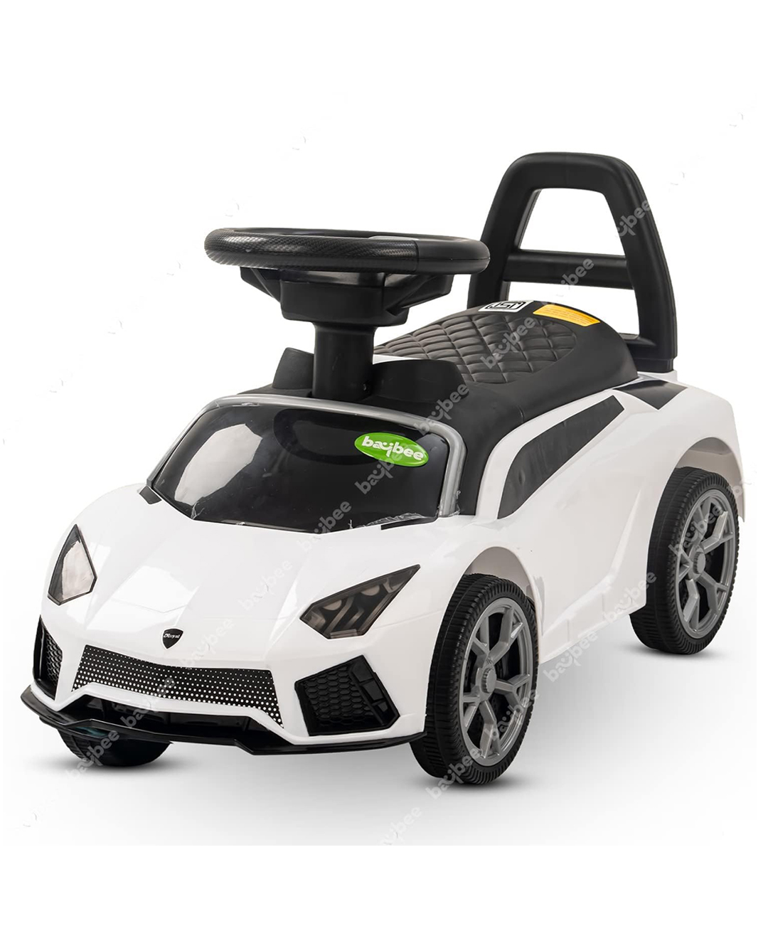Baybee Lambo Kids Manual Push Ride on Car With Music & Storage- White-image-6